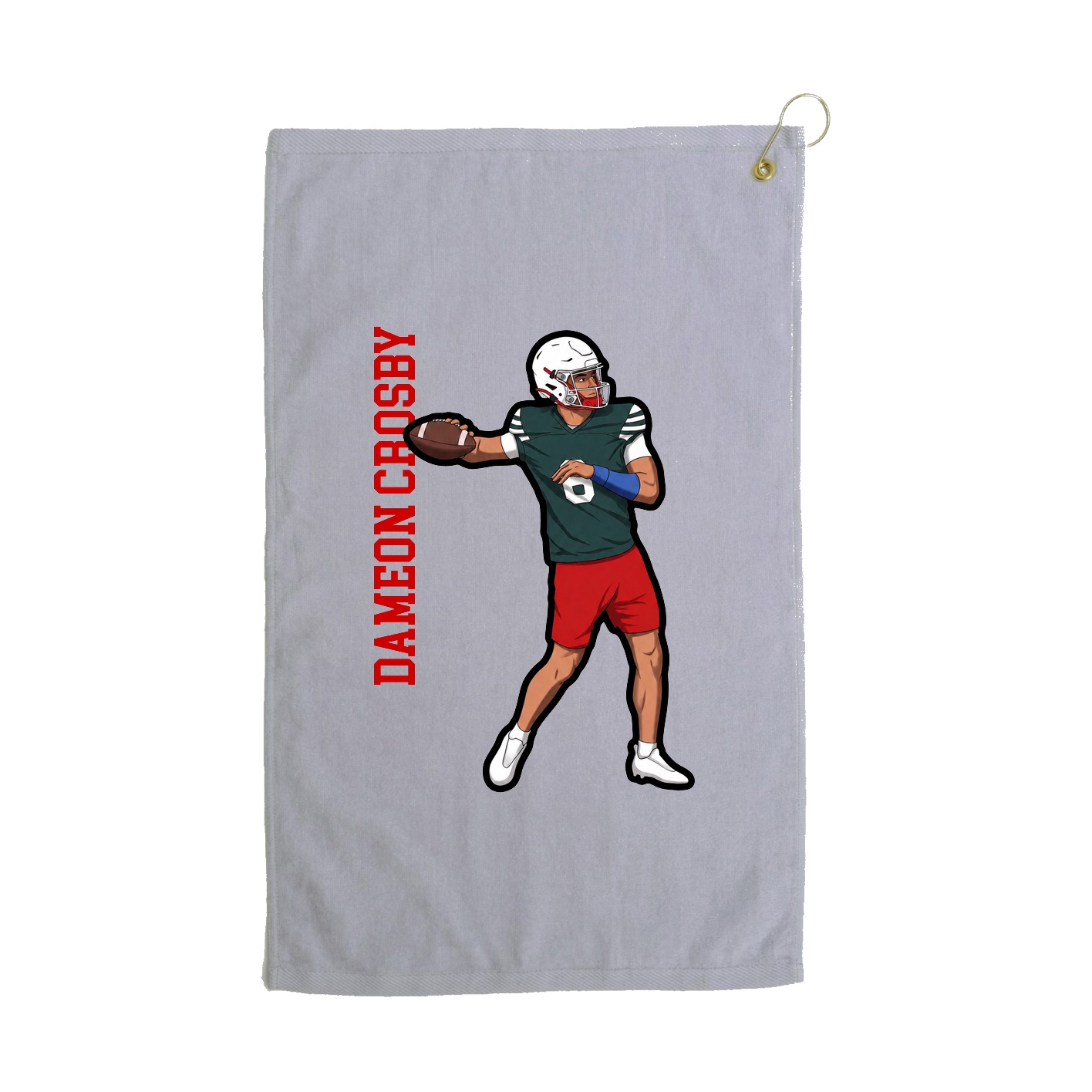 Golf Towel — Name Vertical in Grey