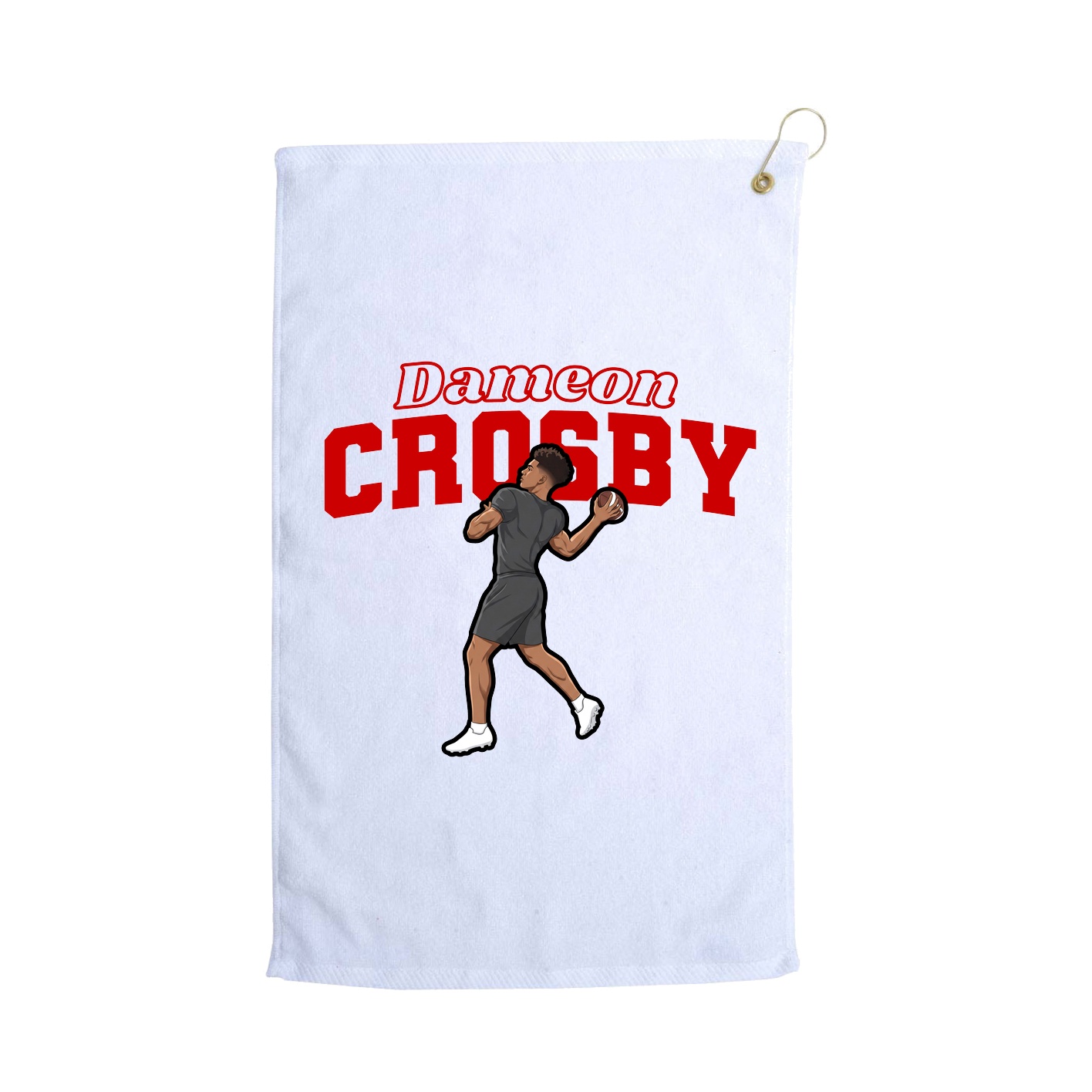 Golf Towel — Name Arch in White