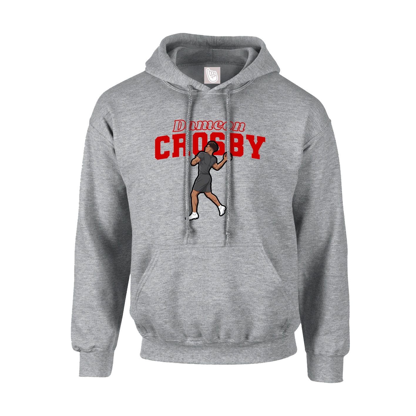 Youth Hoodie — Name Arch in Grey