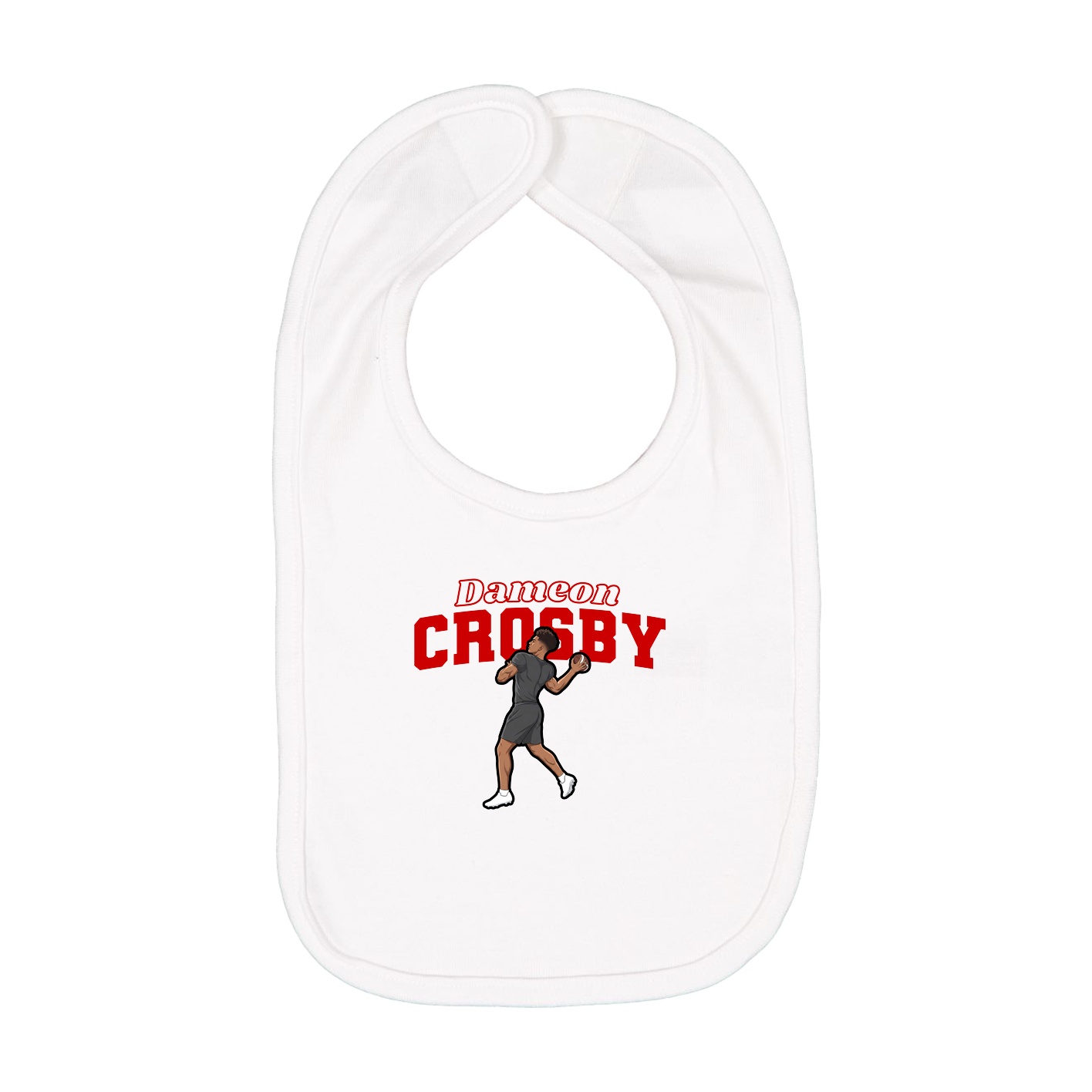 Infant Bib — Name Arch in White