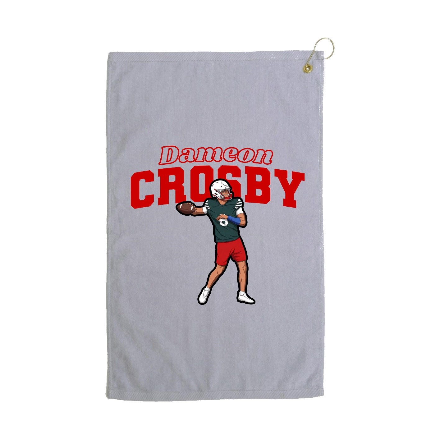Golf Towel — Name Arch in Grey