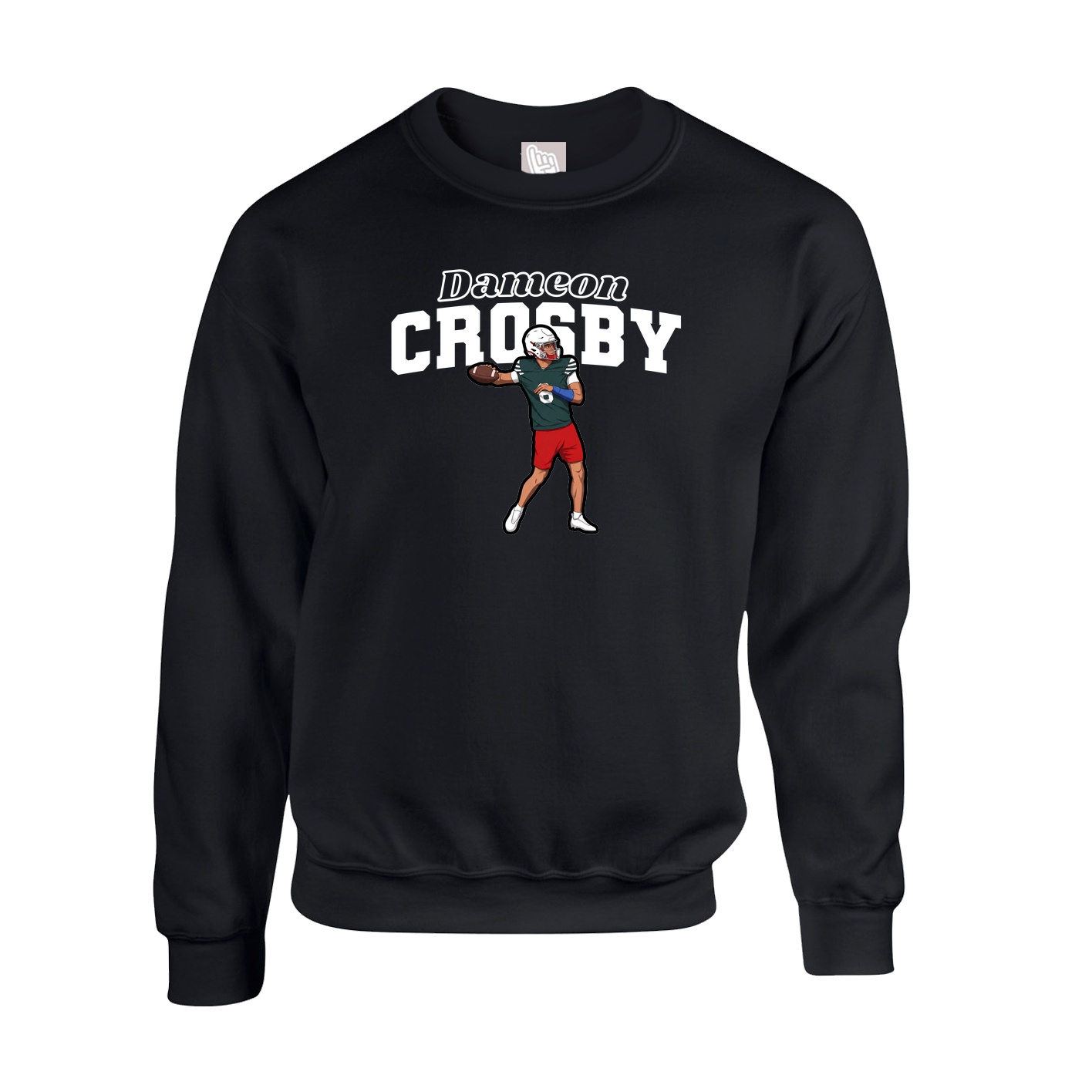 Fleece Crew — Name Arch in Black