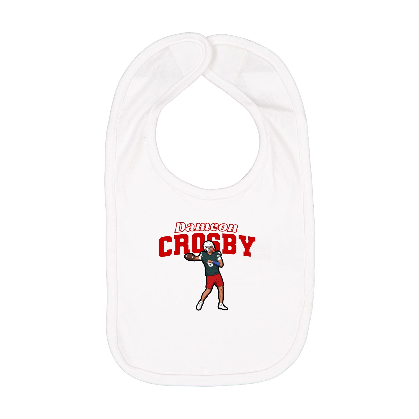 Infant Bib — Name Arch in White