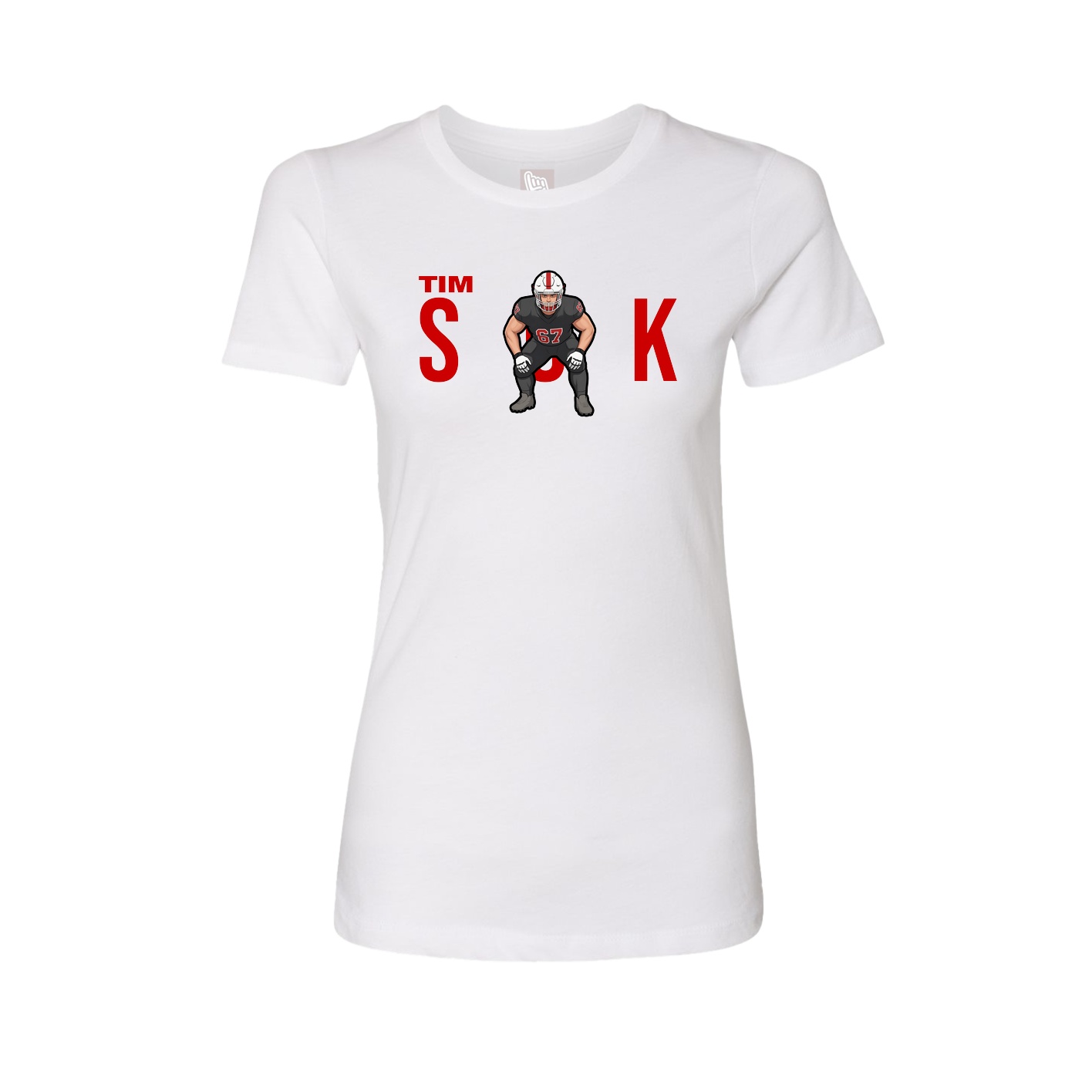 Fitted Women's Tee — Player Name in White