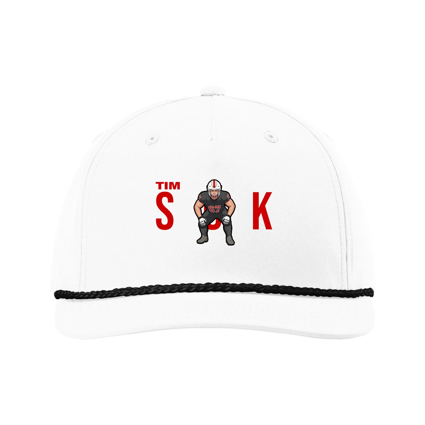Five-Panel Classic Rope Cap — Player Name in White