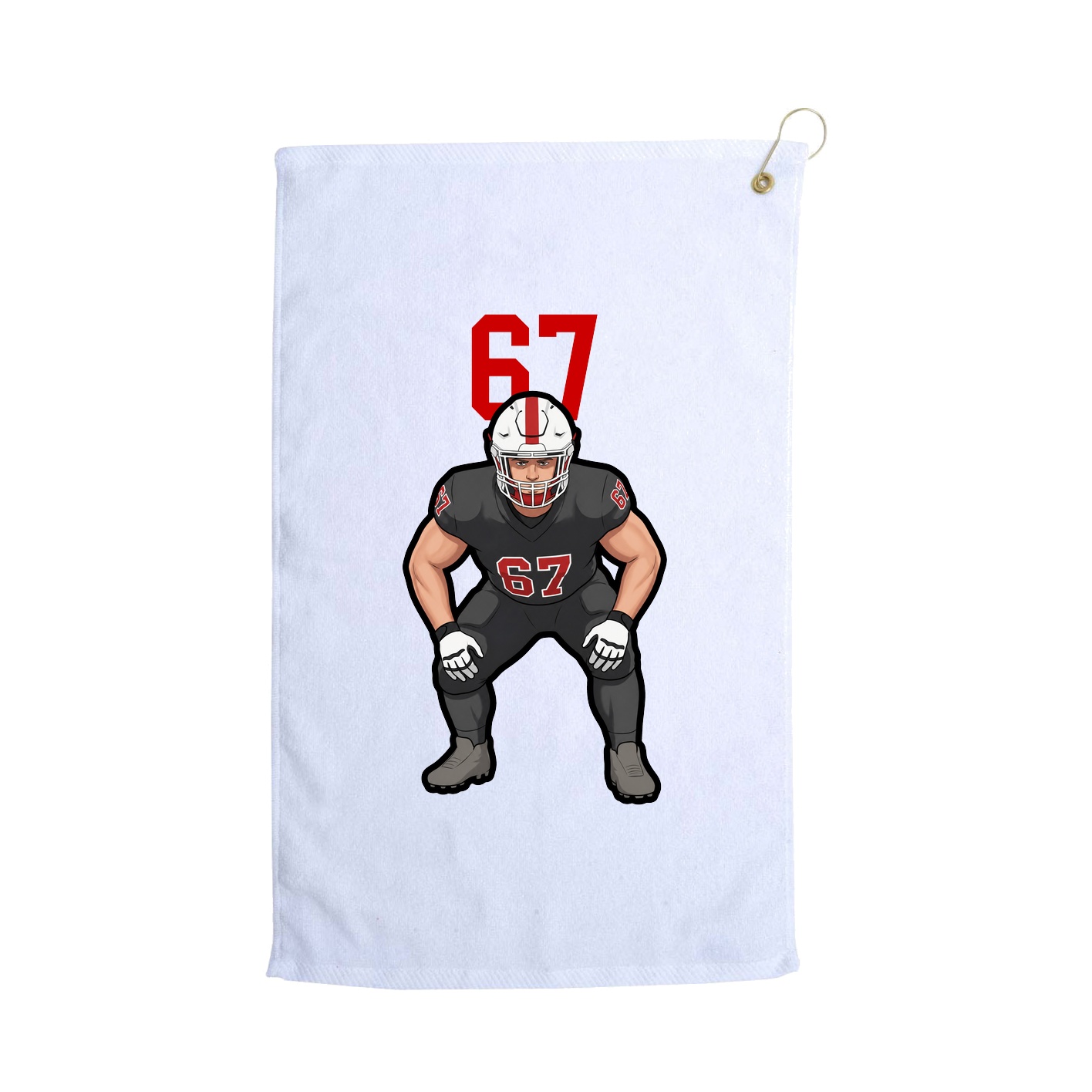 Golf Towel — Number Top in White