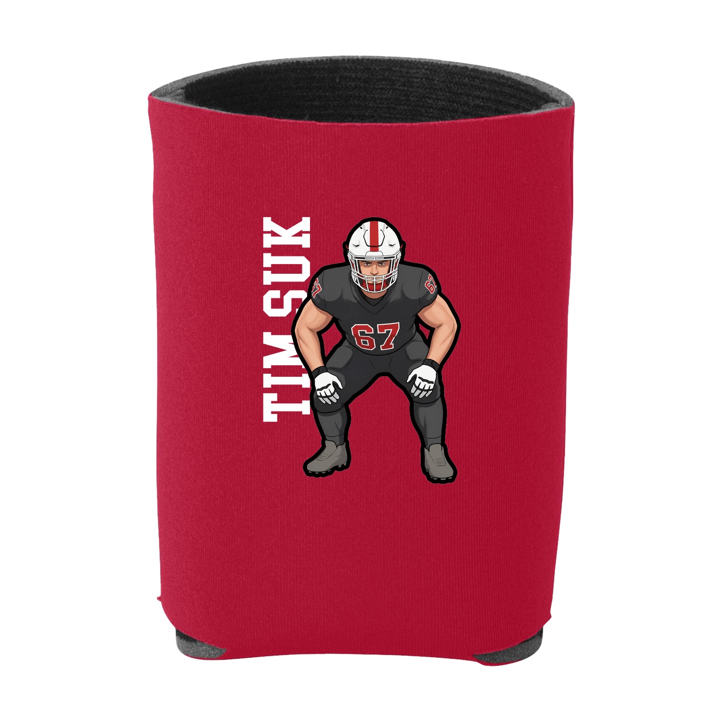 Can Holder — Name Vertical in Red