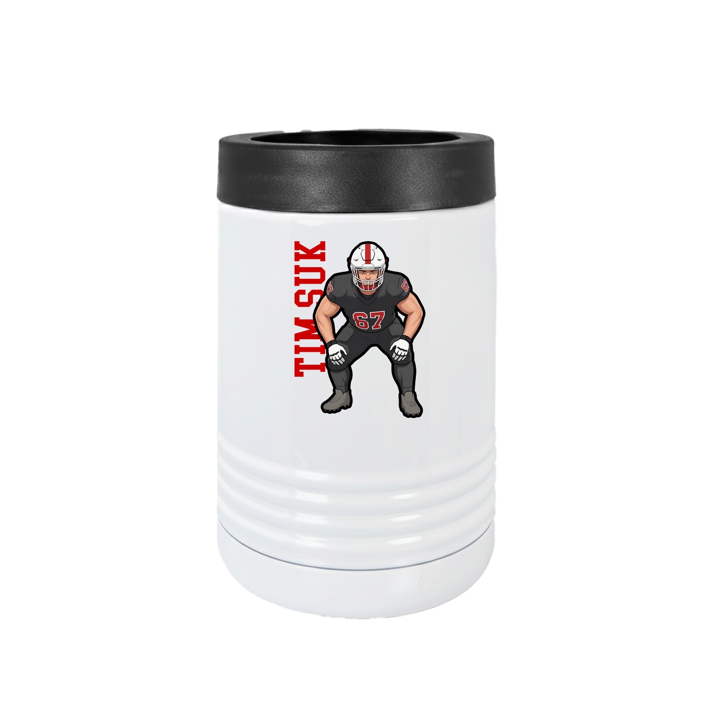 Beverage Holder — Name Vertical in White