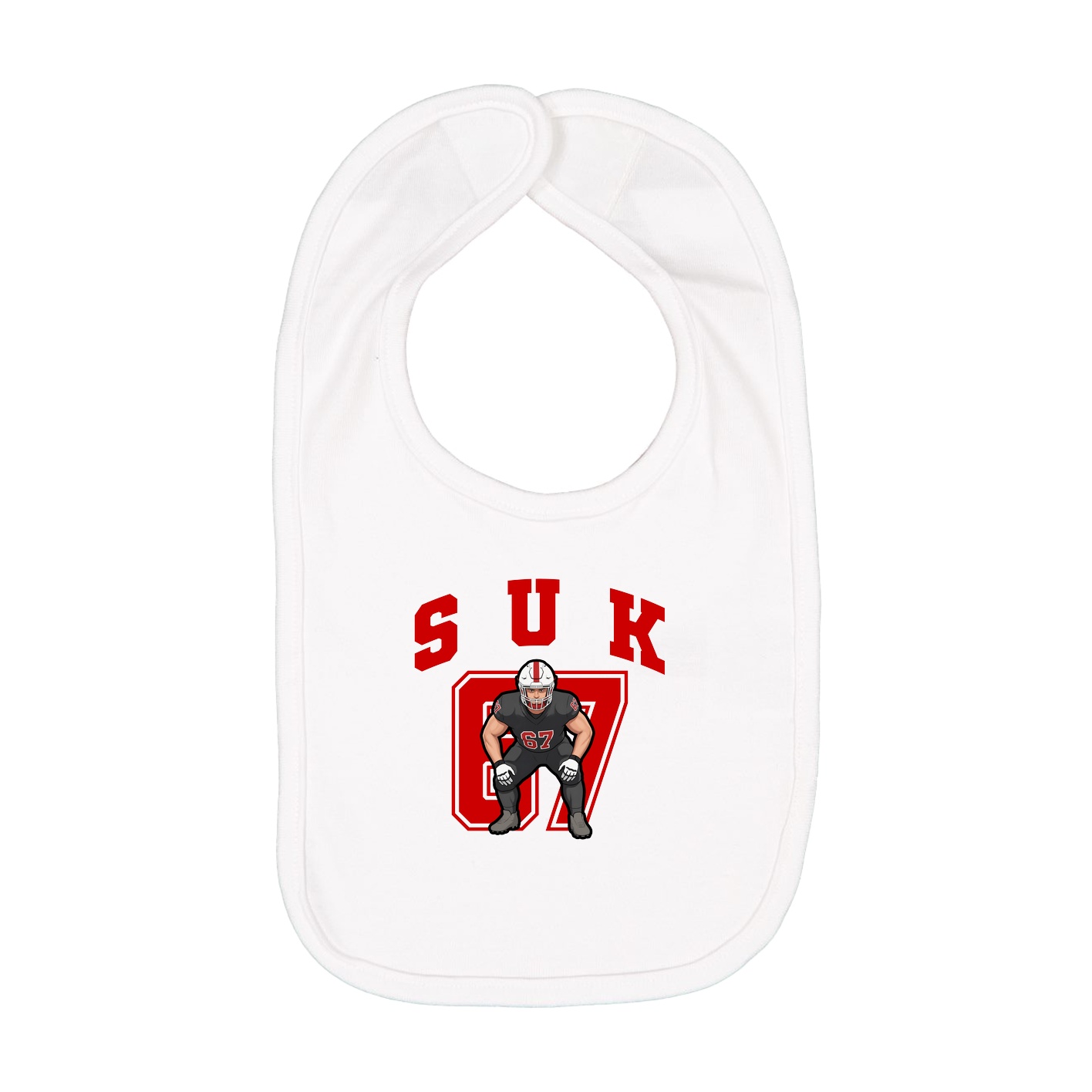 Infant Bib — Number in White