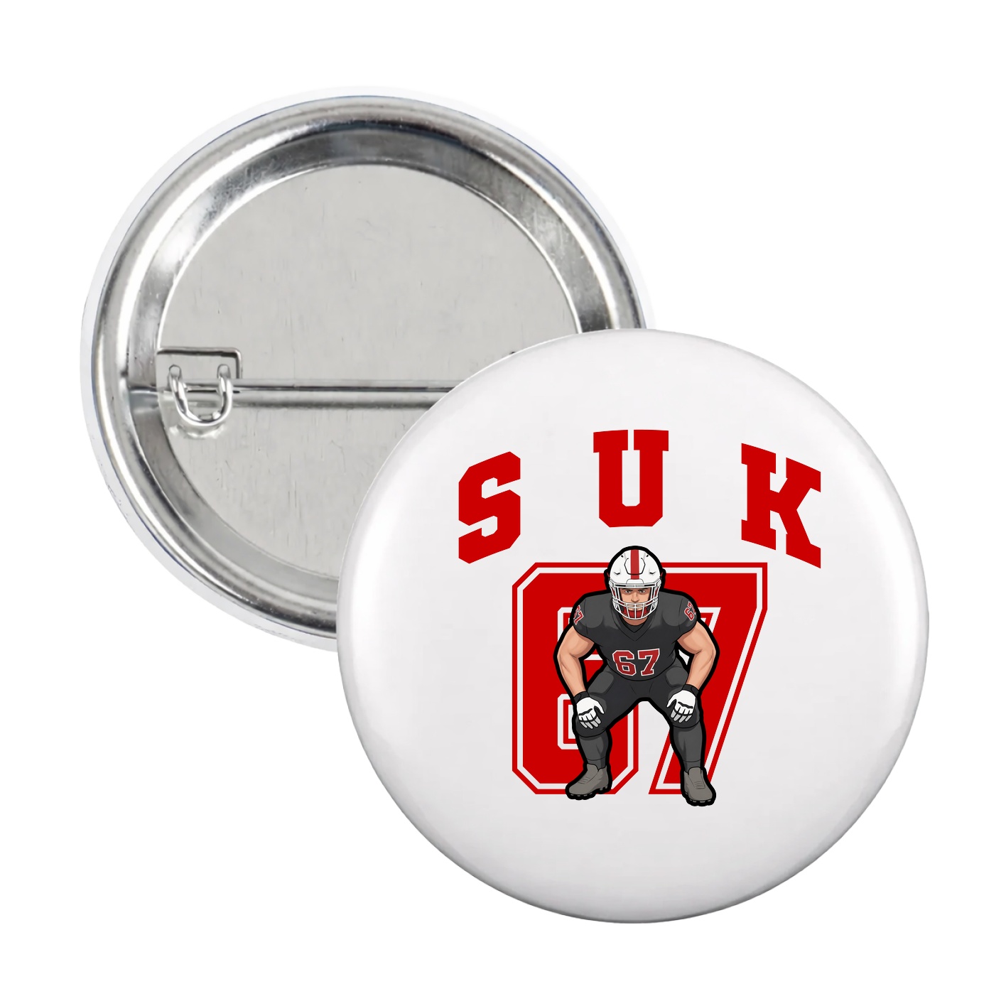 Game Day Button — Number in White