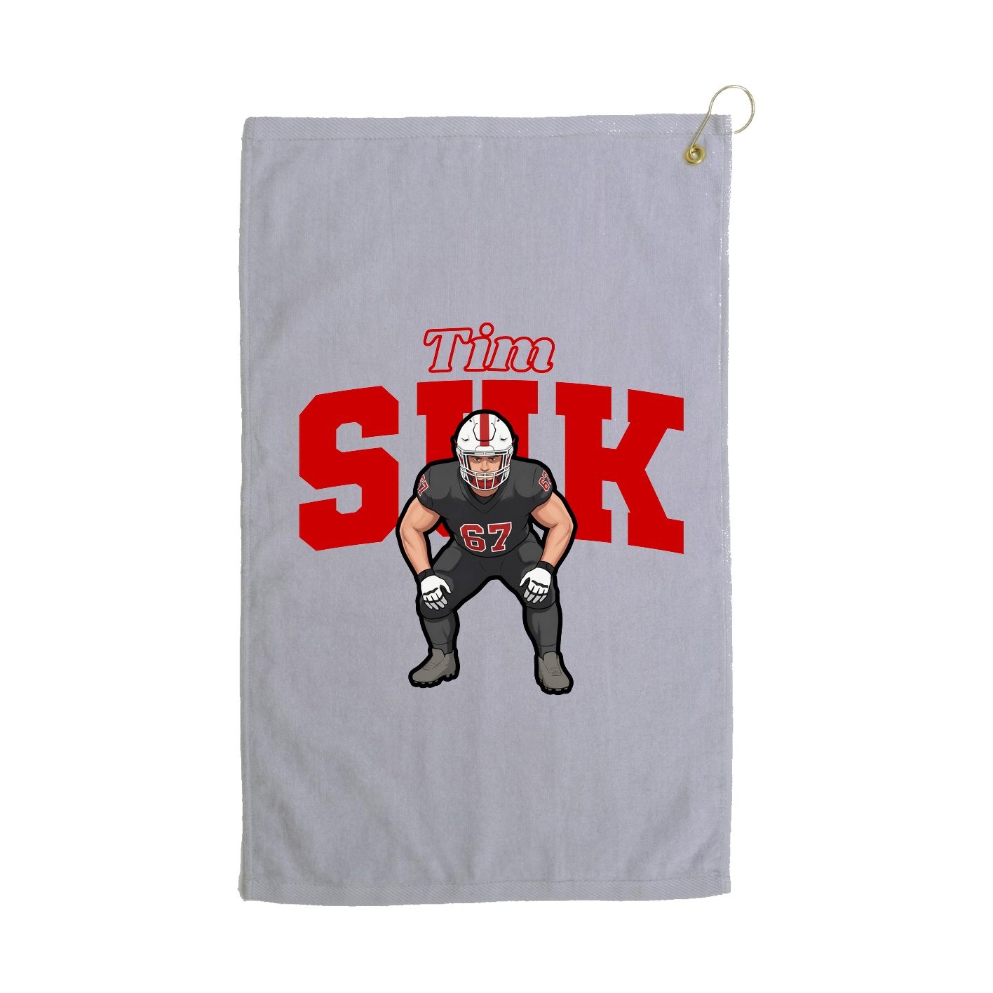 Golf Towel — Name Arch in Grey