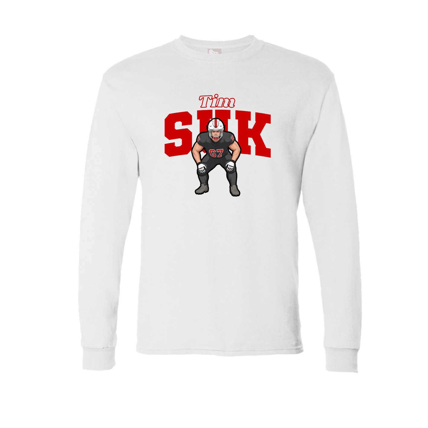 Long Sleeve Tee — Name Arch in White