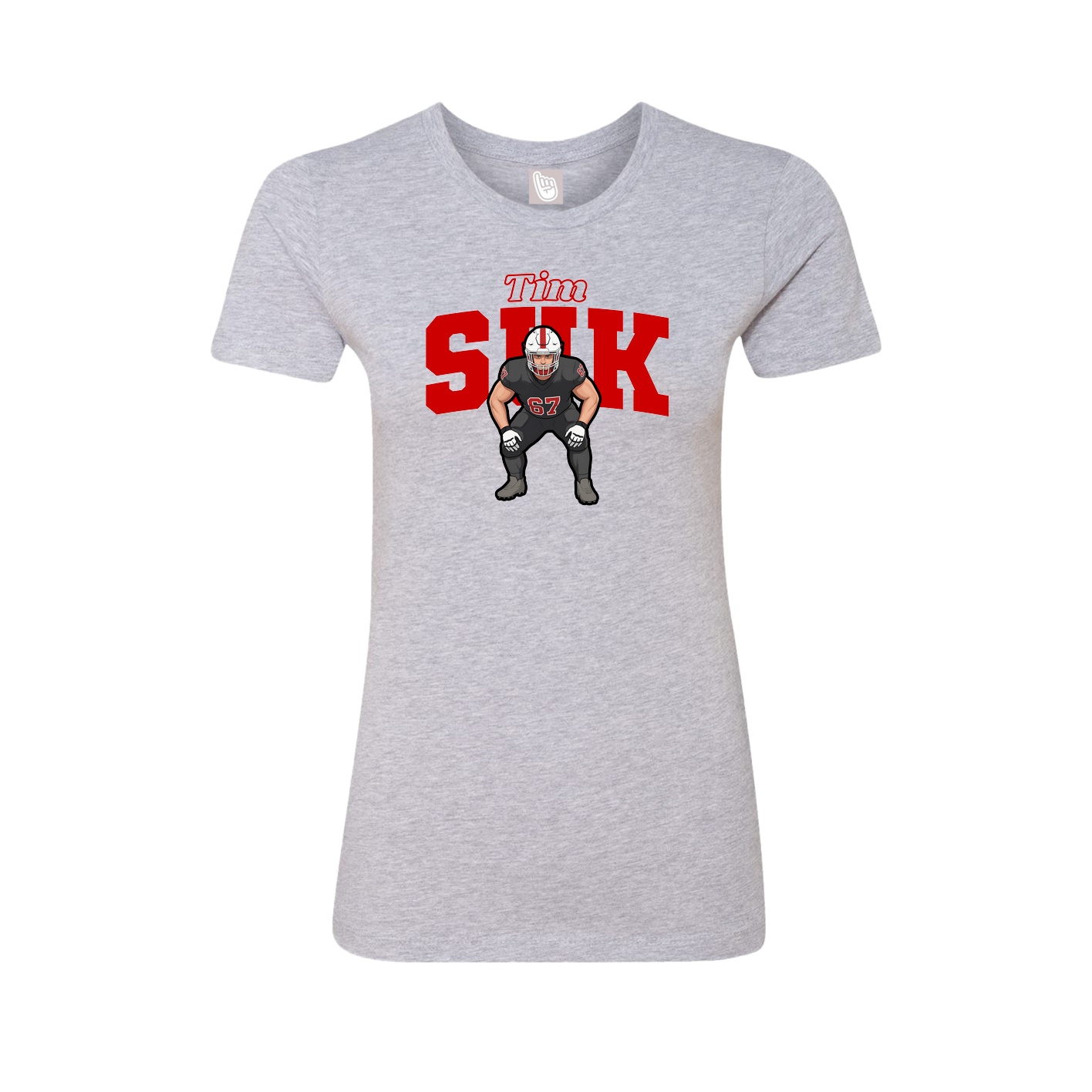 Fitted Women's Tee — Name Arch in Grey