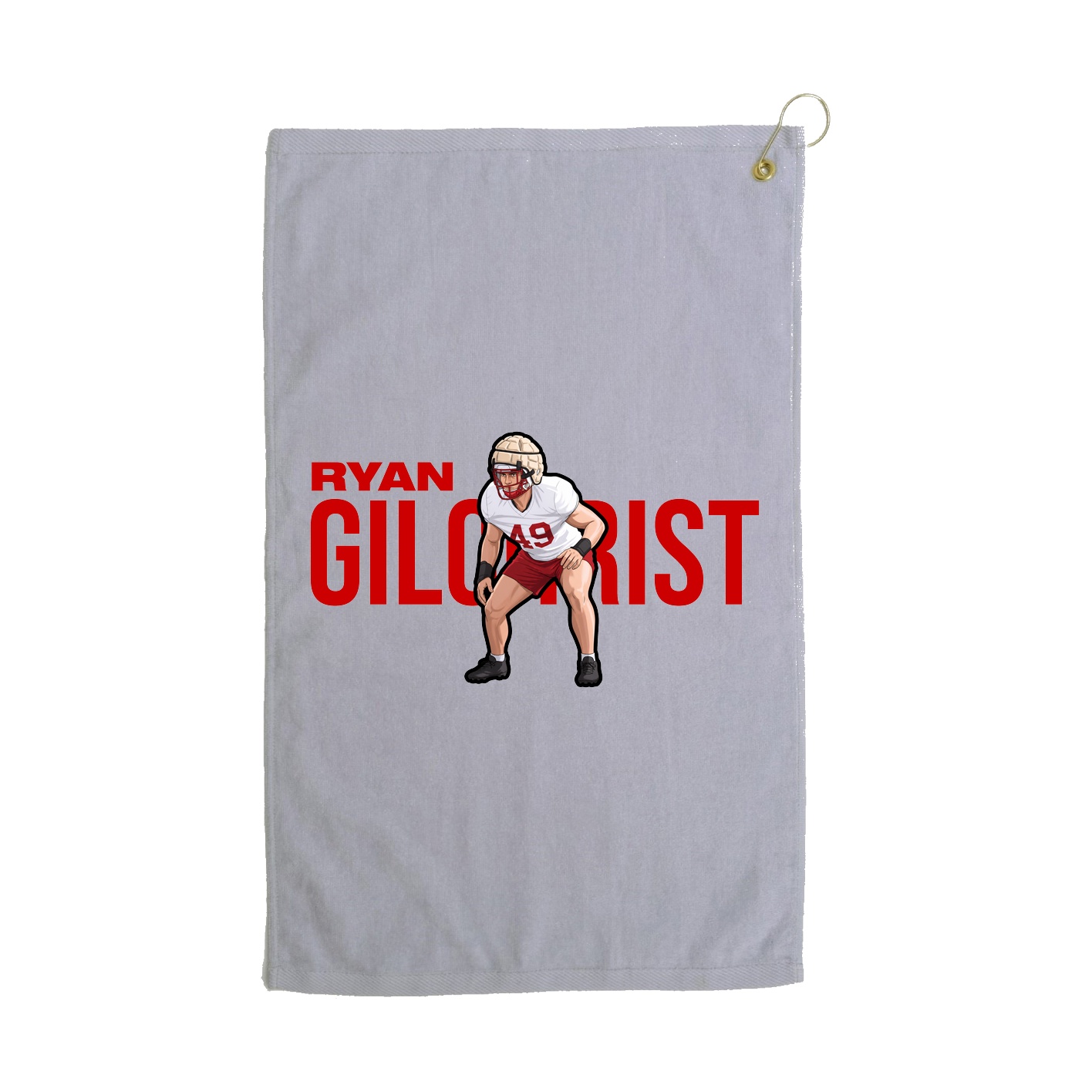 Golf Towel — Player Name in Grey