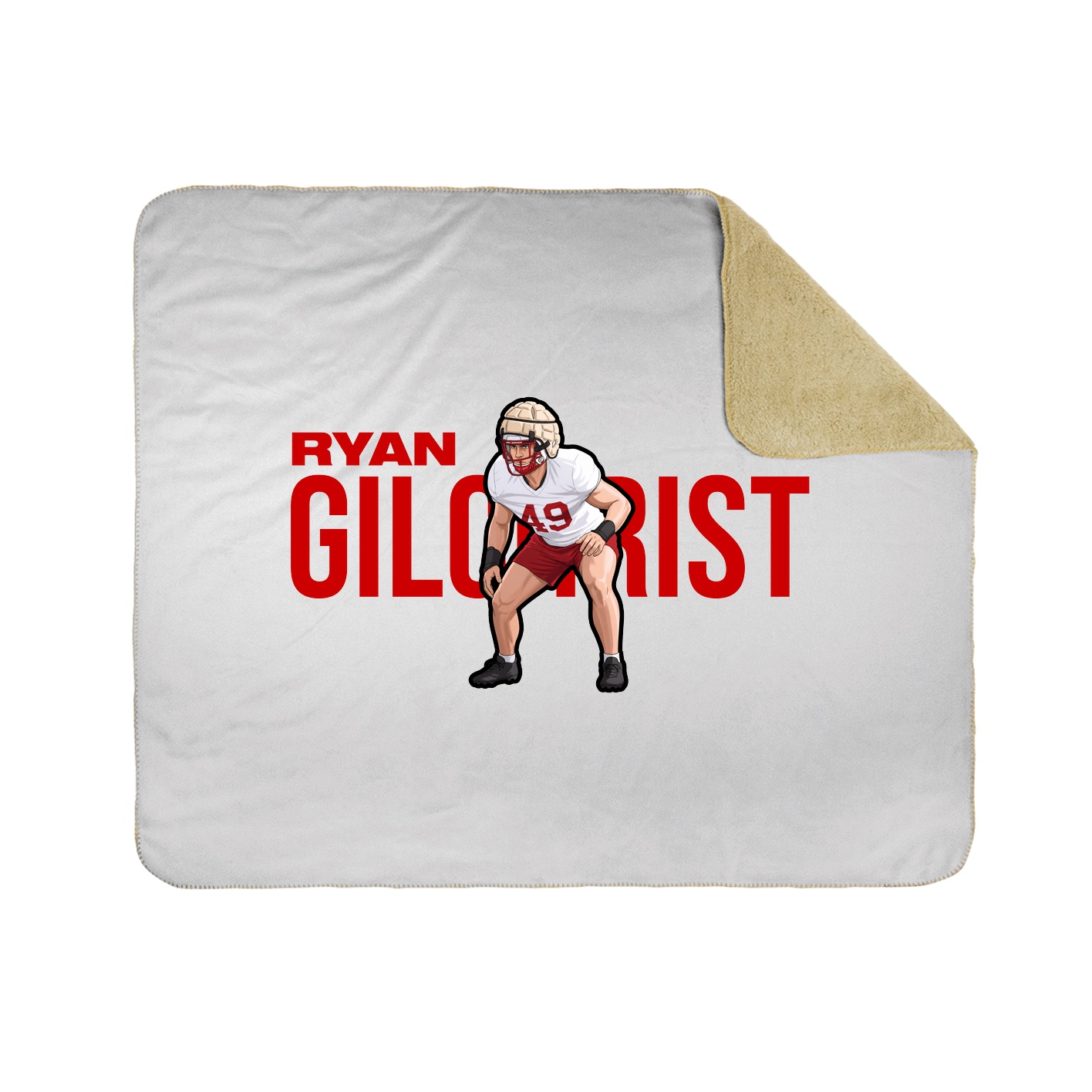 Throw Blanket — Player Name in White