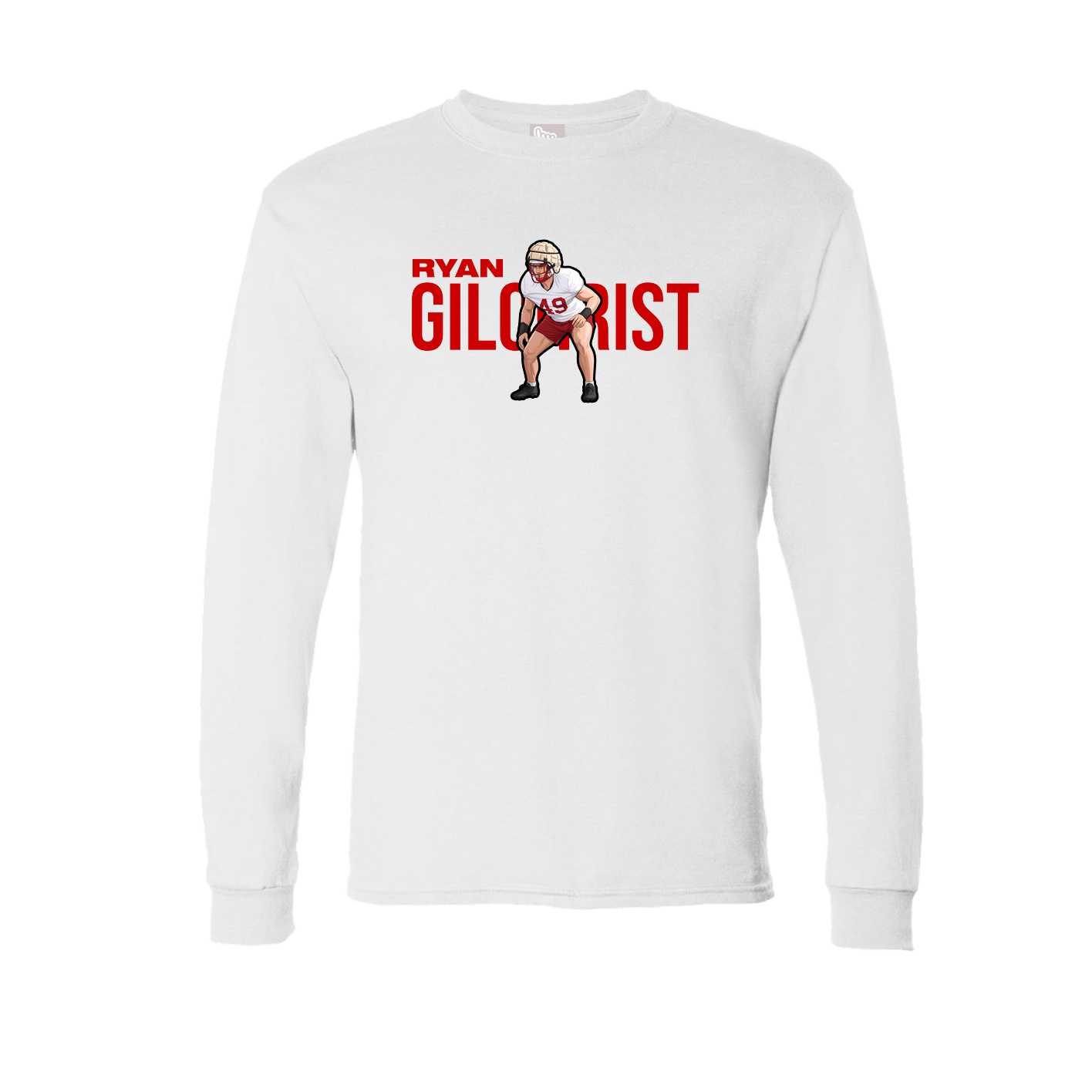 Long Sleeve Tee — Player Name in White