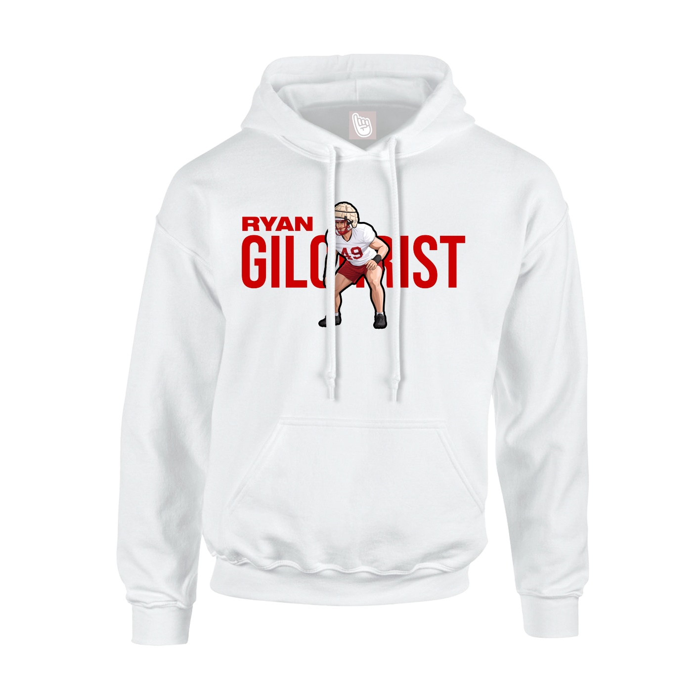 Youth Hoodie — Player Name in White