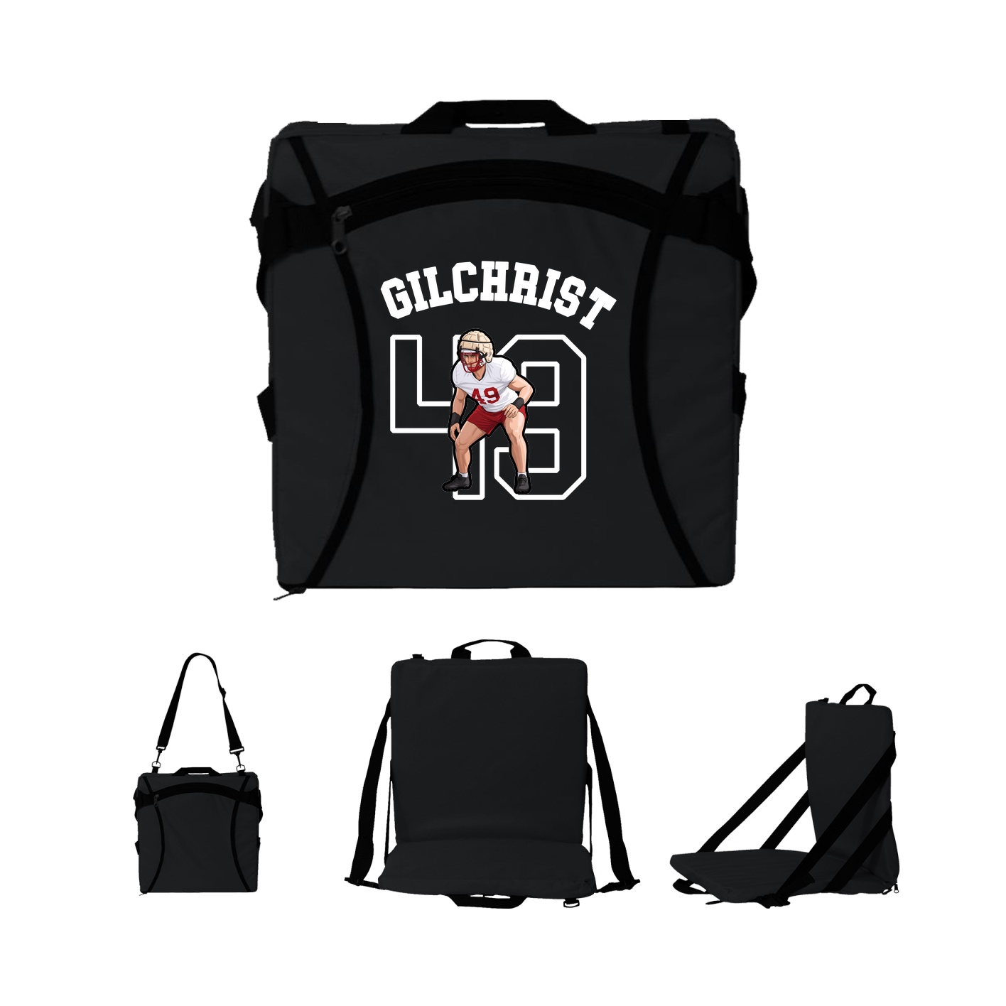 Folding Stadium Seat — Shirsey Arch in Black