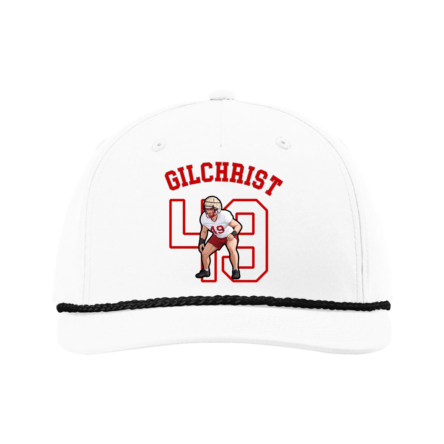 Five-Panel Classic Rope Cap — Shirsey Arch in White