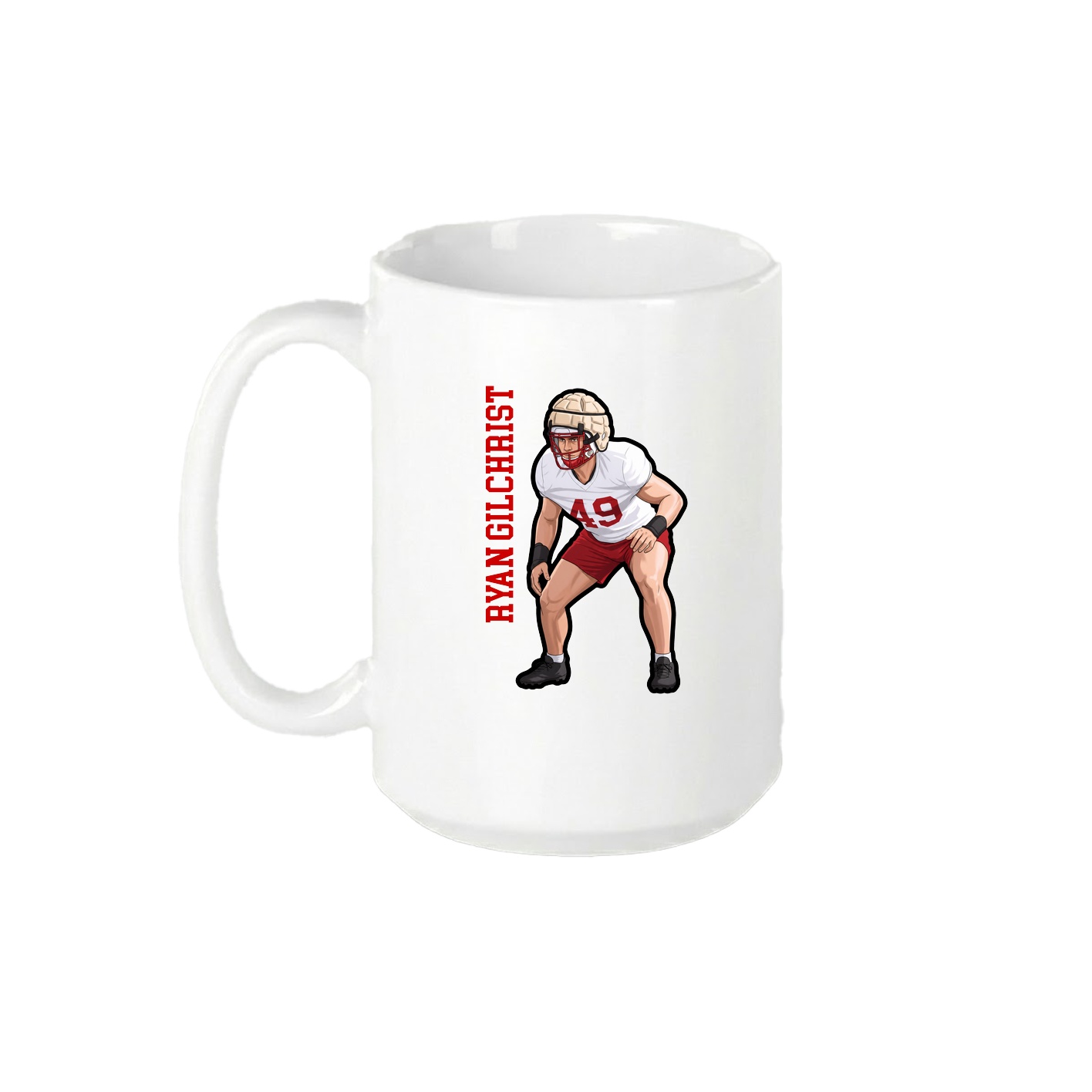 15oz Coffee Mug — Name Vertical in White