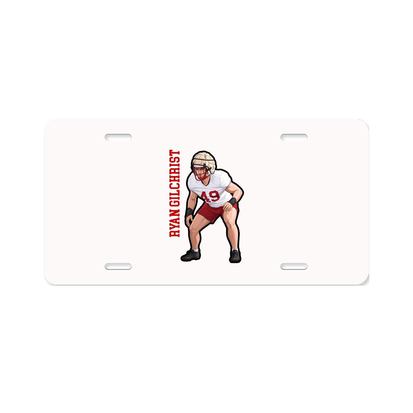 License Plate — Name Vertical in Classic