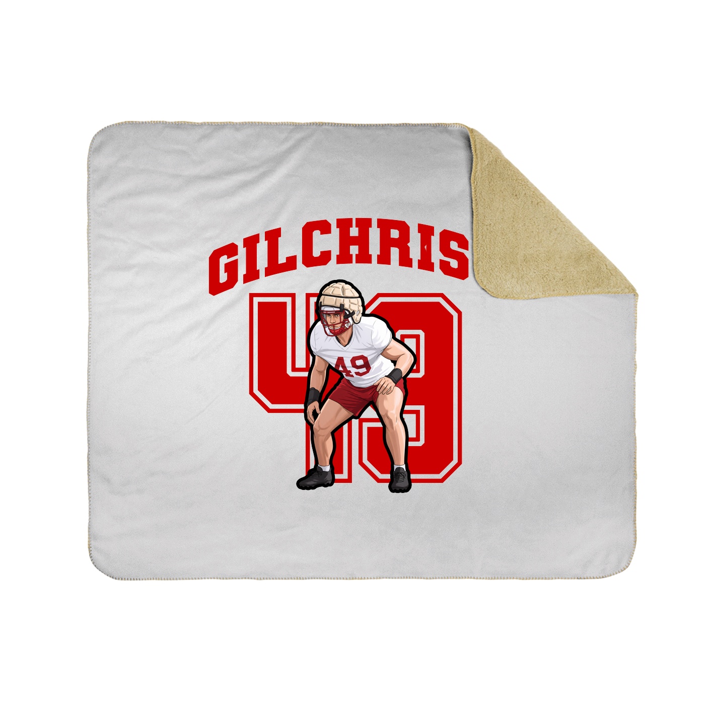 Throw Blanket — Number in White