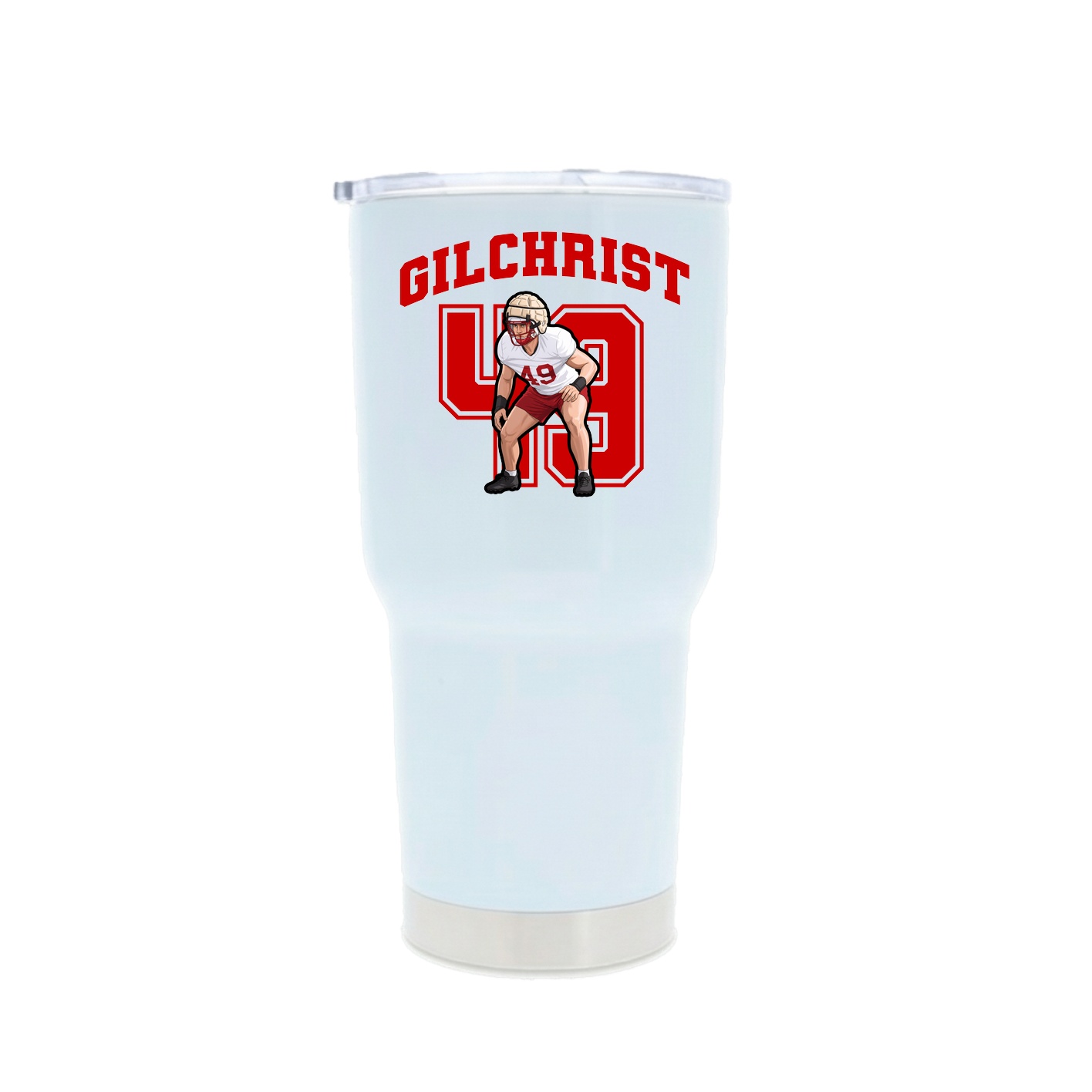 30oz Stainless Steel Tumbler — Number in White