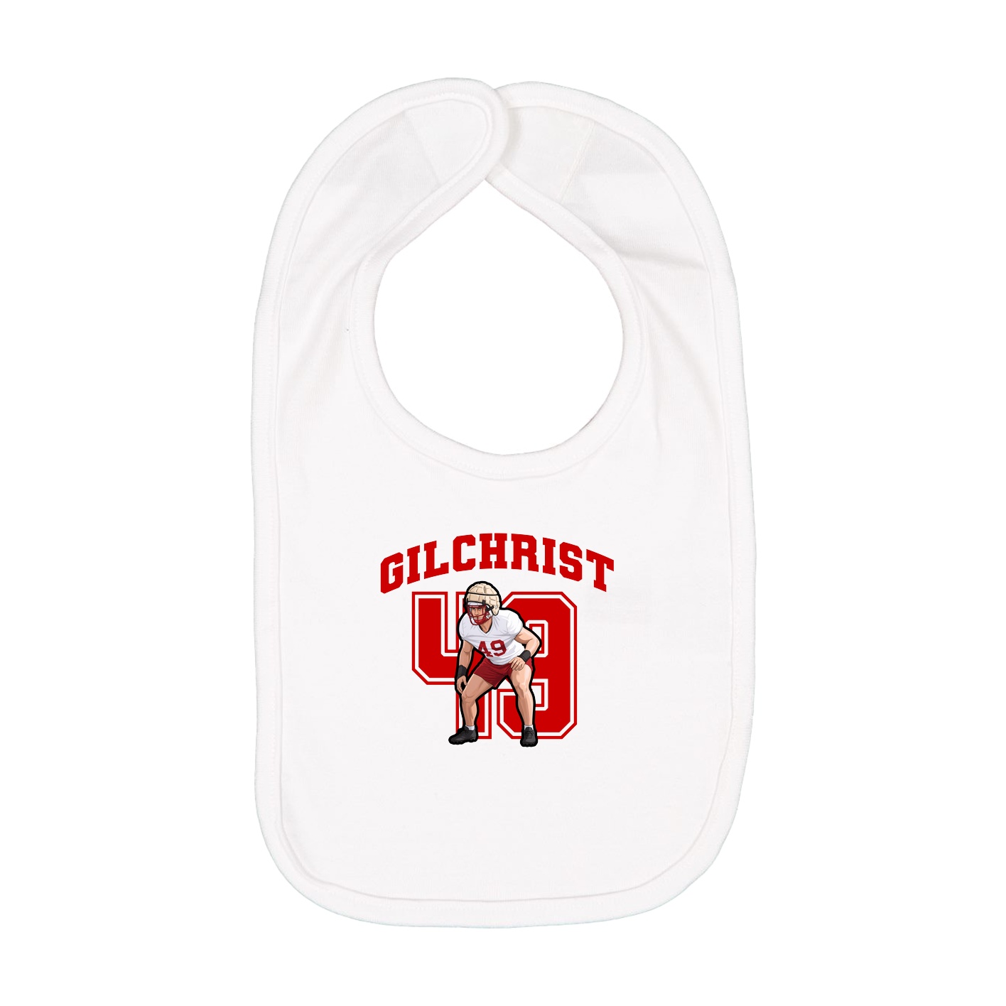 Infant Bib — Number in White