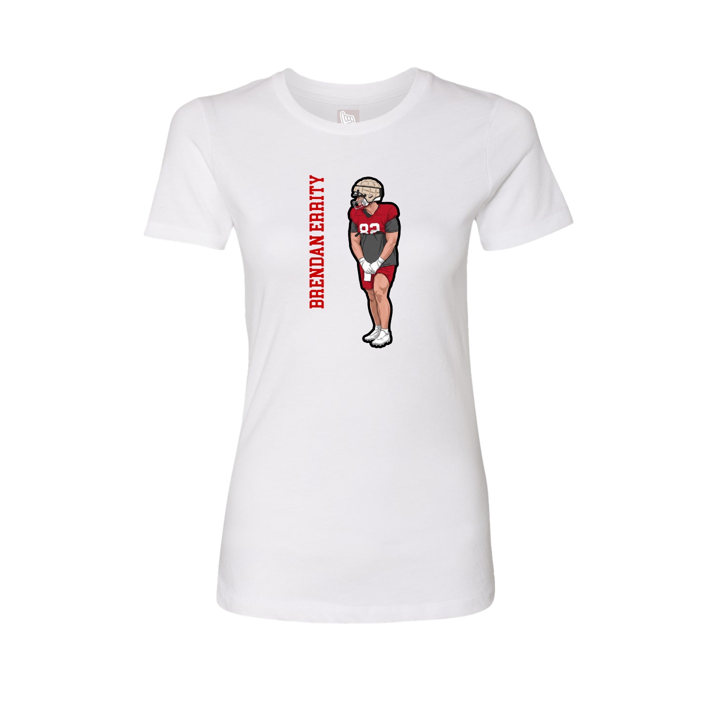 Fitted Women's Tee — Name Vertical in White