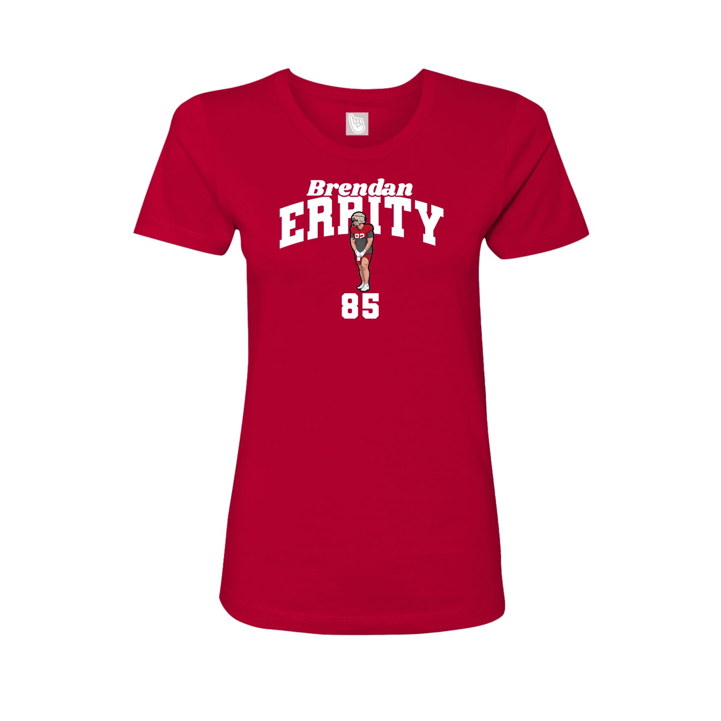 Fitted Women's Tee — Signature Arch in Red