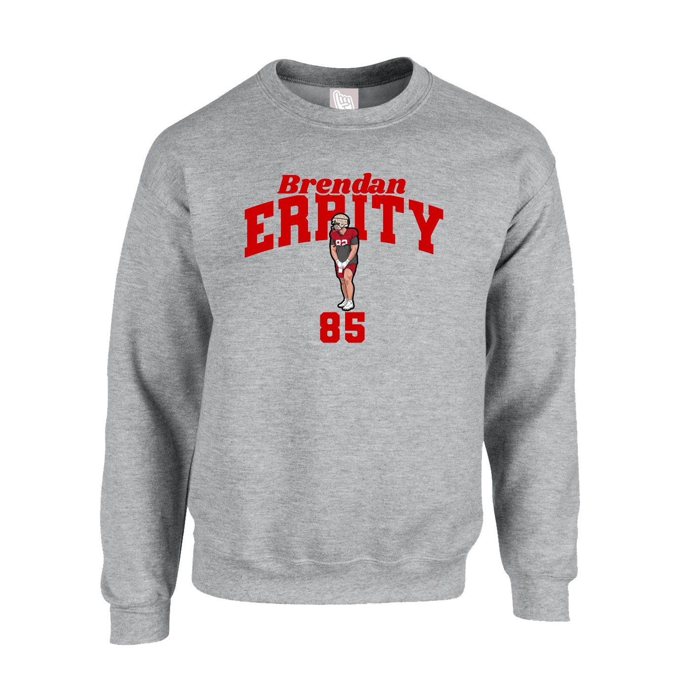 Fleece Crew — Signature Arch in Grey