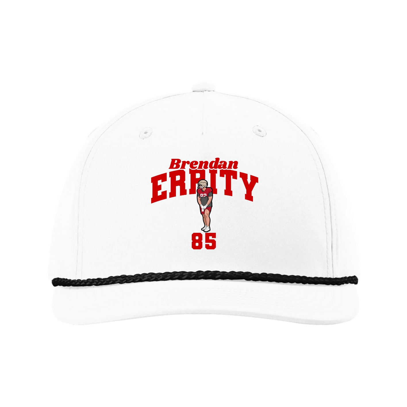 Five-Panel Classic Rope Cap — Signature Arch in White