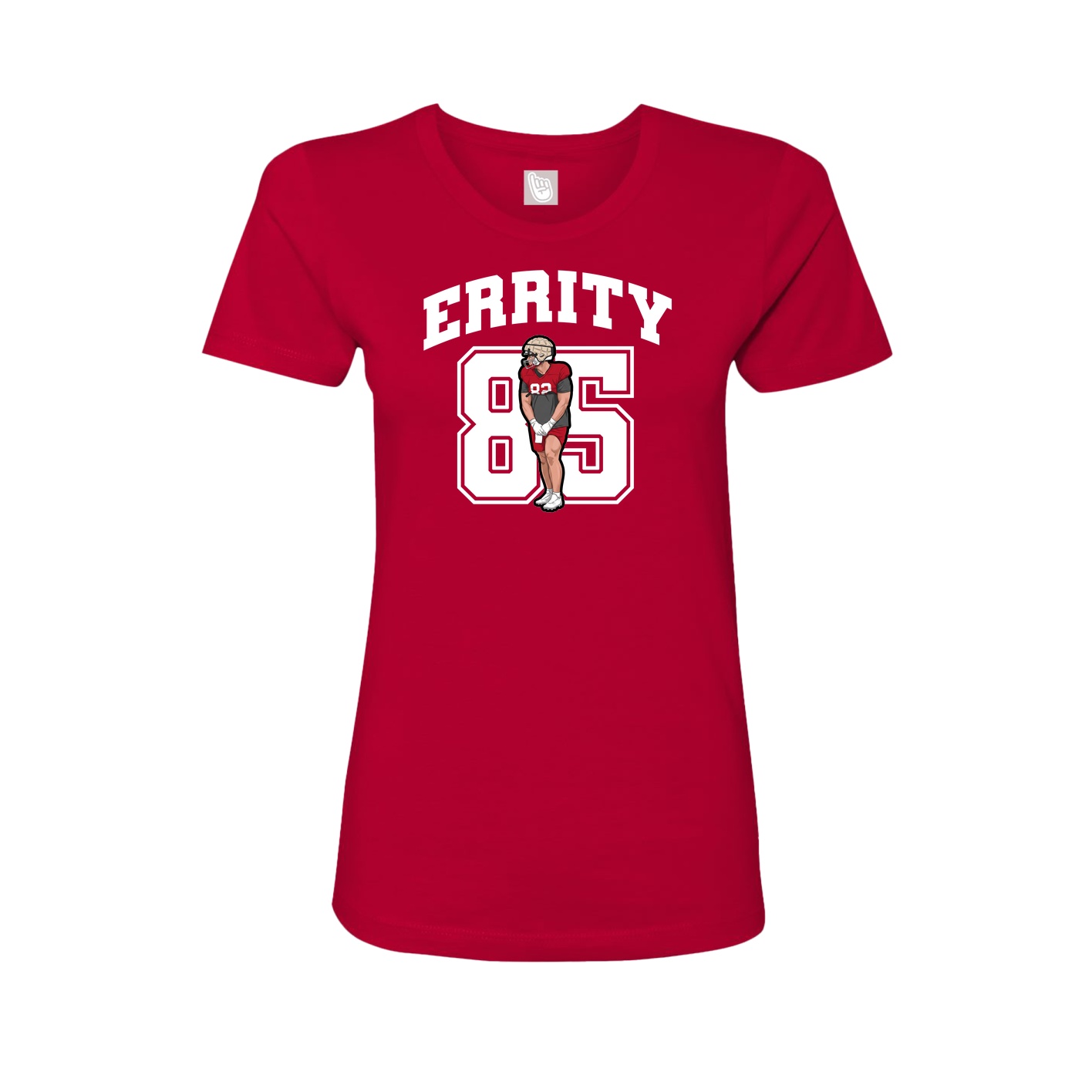Fitted Women's Tee — Number in Red