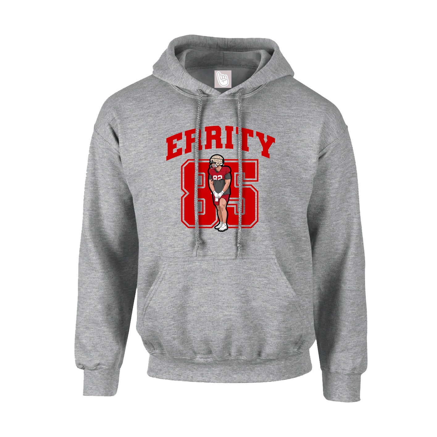 Youth Hoodie — Number in Grey
