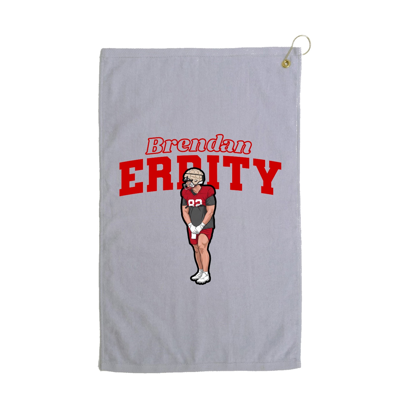 Golf Towel — Name Arch in Grey
