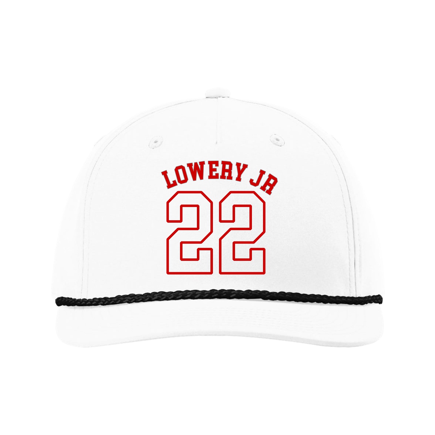 Five-Panel Classic Rope Cap — Shirsey Arch in White