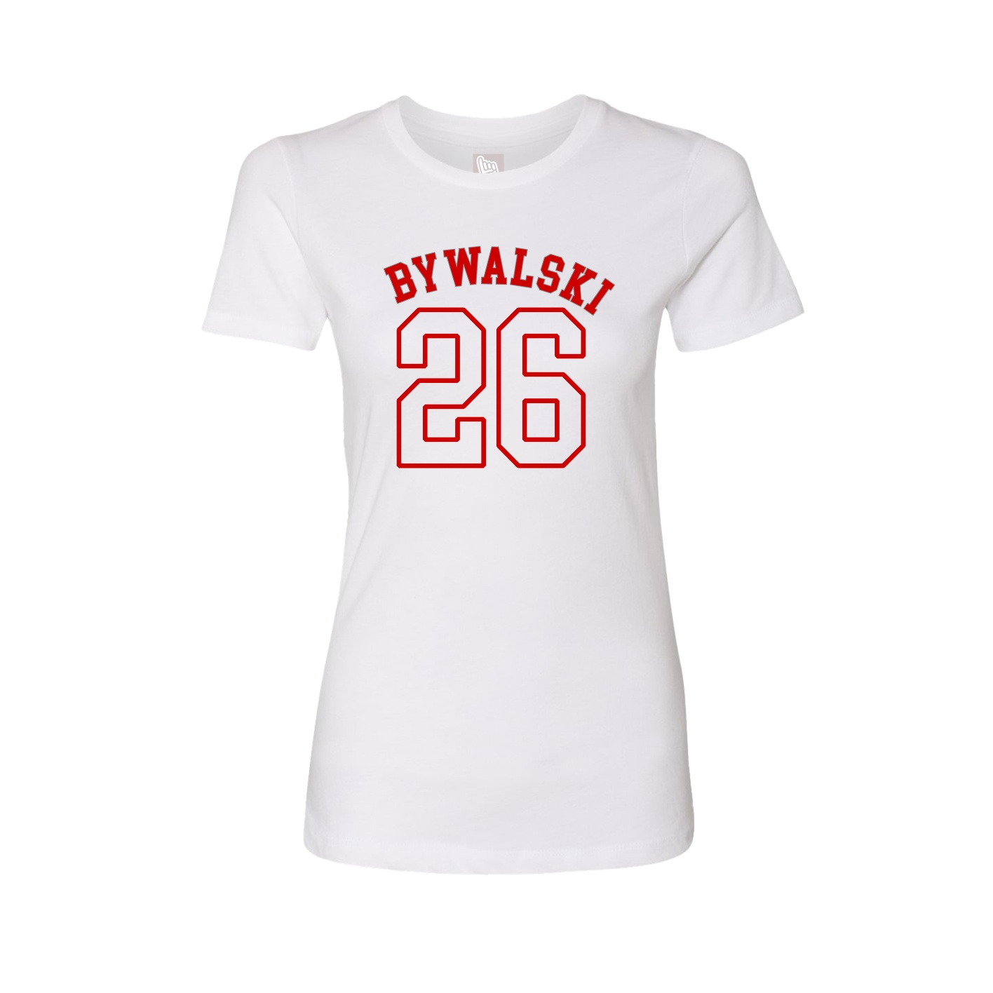 Fitted Women's Tee — Shirsey Arch in White