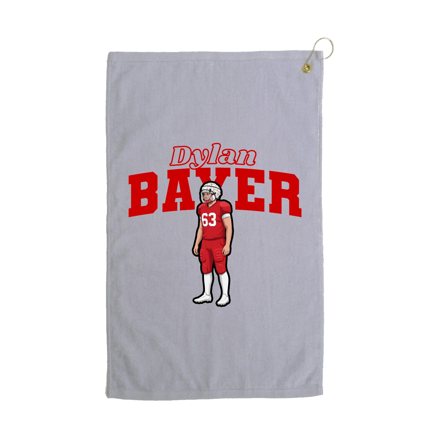 Golf Towel — Name Arch in Grey