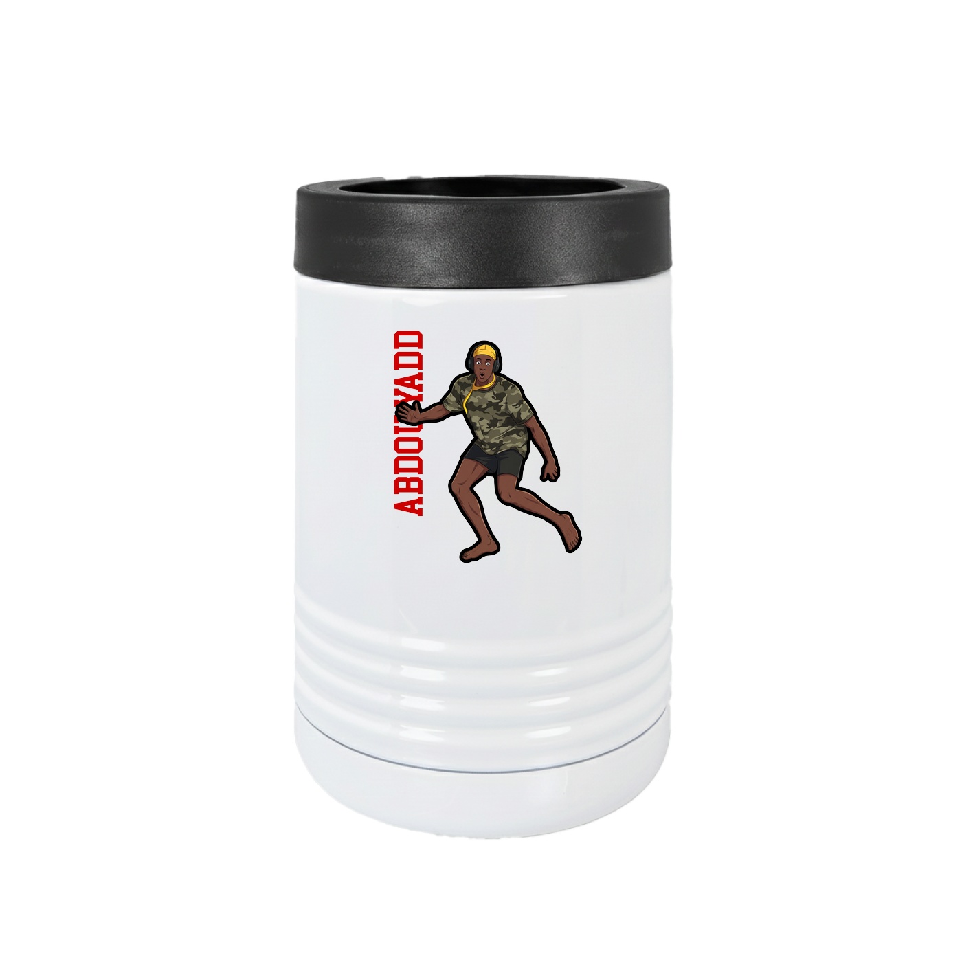 Beverage Holder — Name Vertical in White