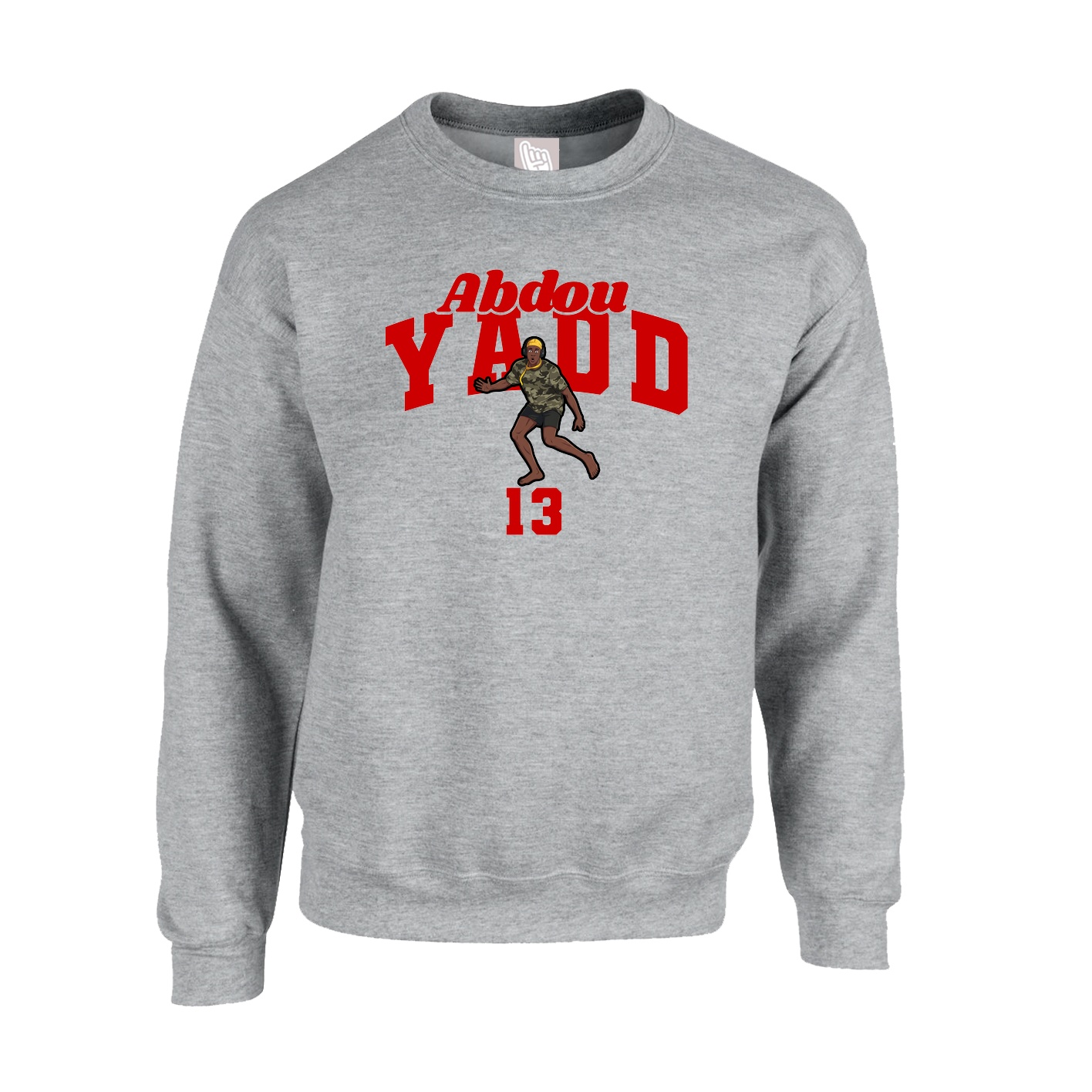 Fleece Crew — Signature Arch in Grey