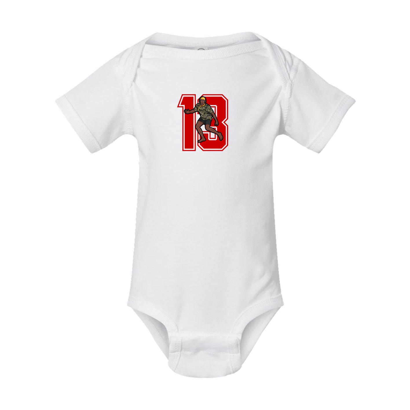 Baby Onesie — Number in White
