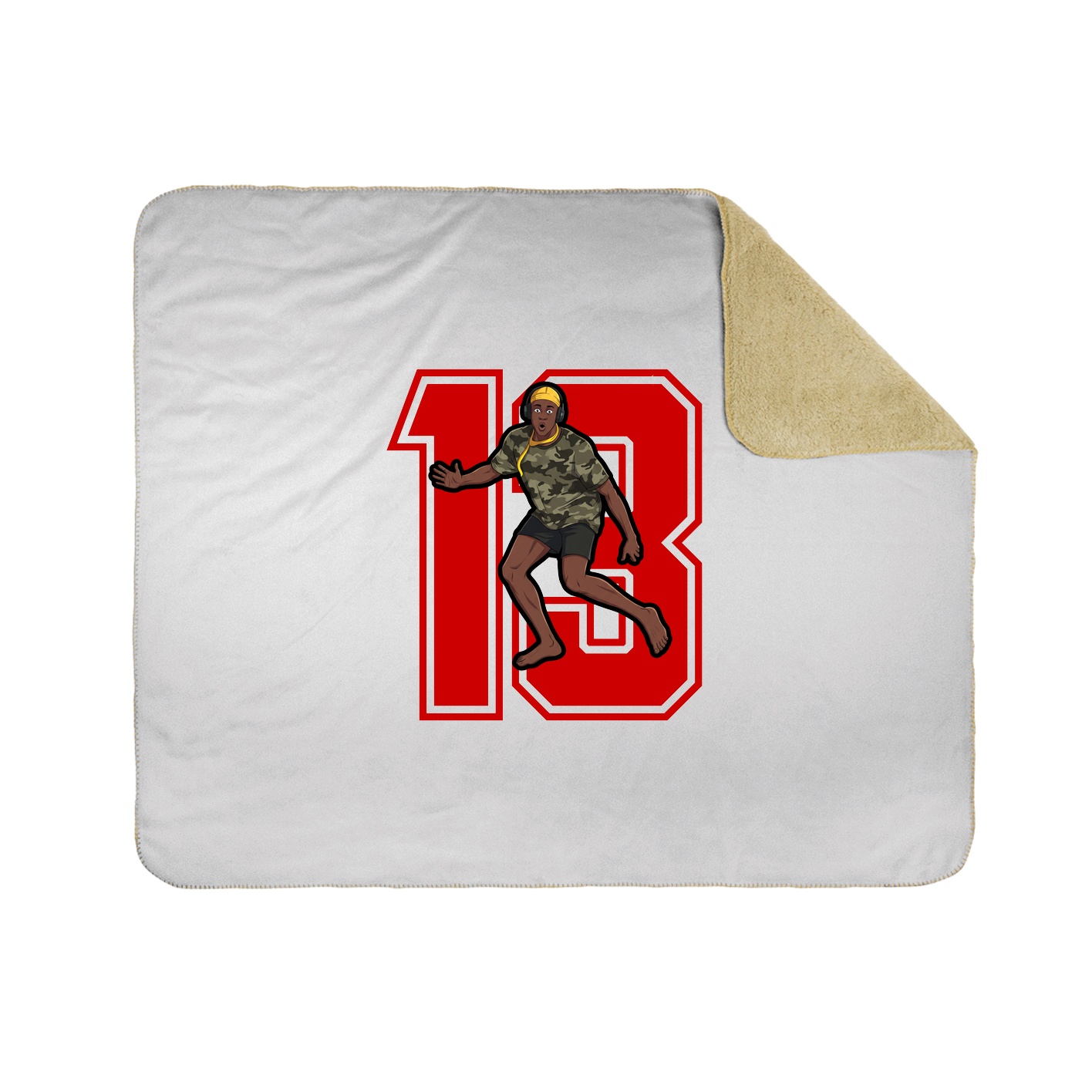 Throw Blanket — Number in White