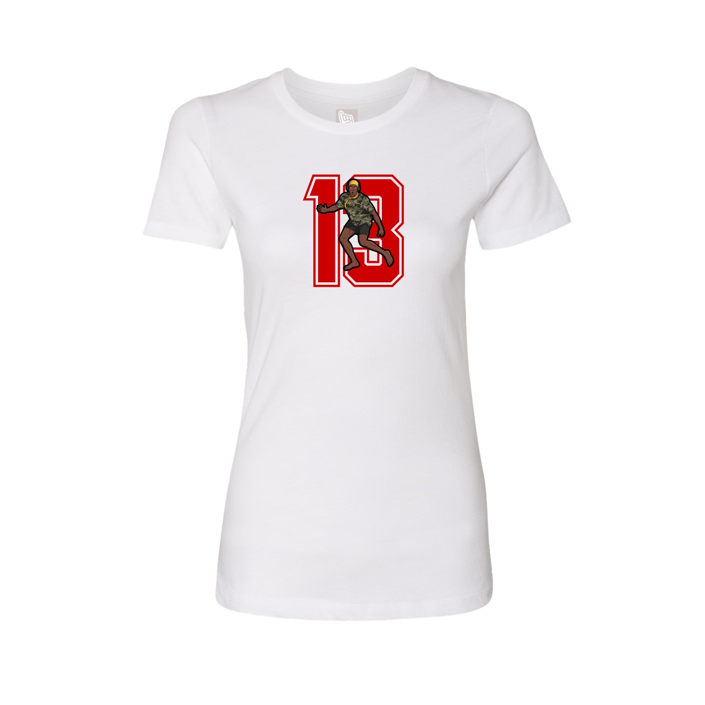 Womens Tee — Number in White