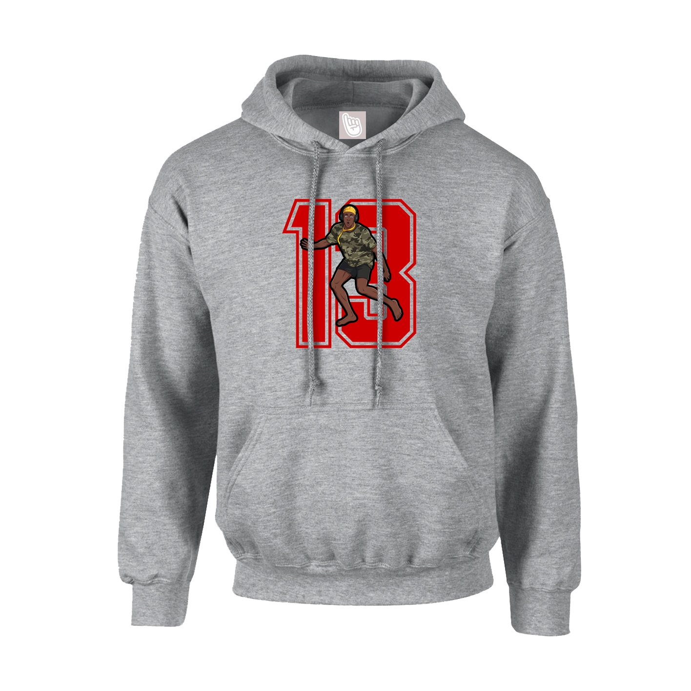 Youth Hoodie — Number in Grey