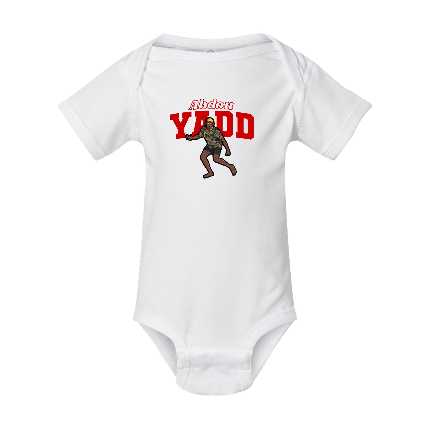 Baby Onesie — Name Arch in White