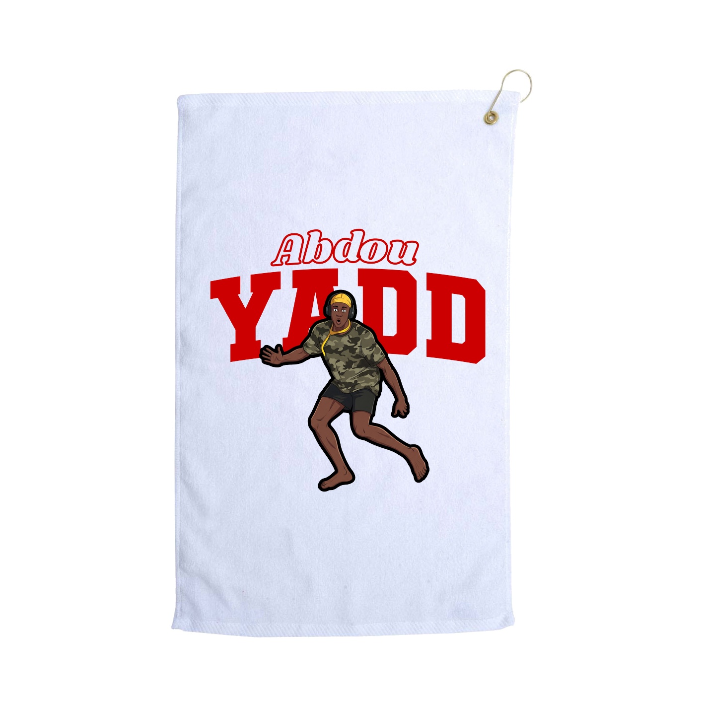 Golf Towel — Name Arch in White