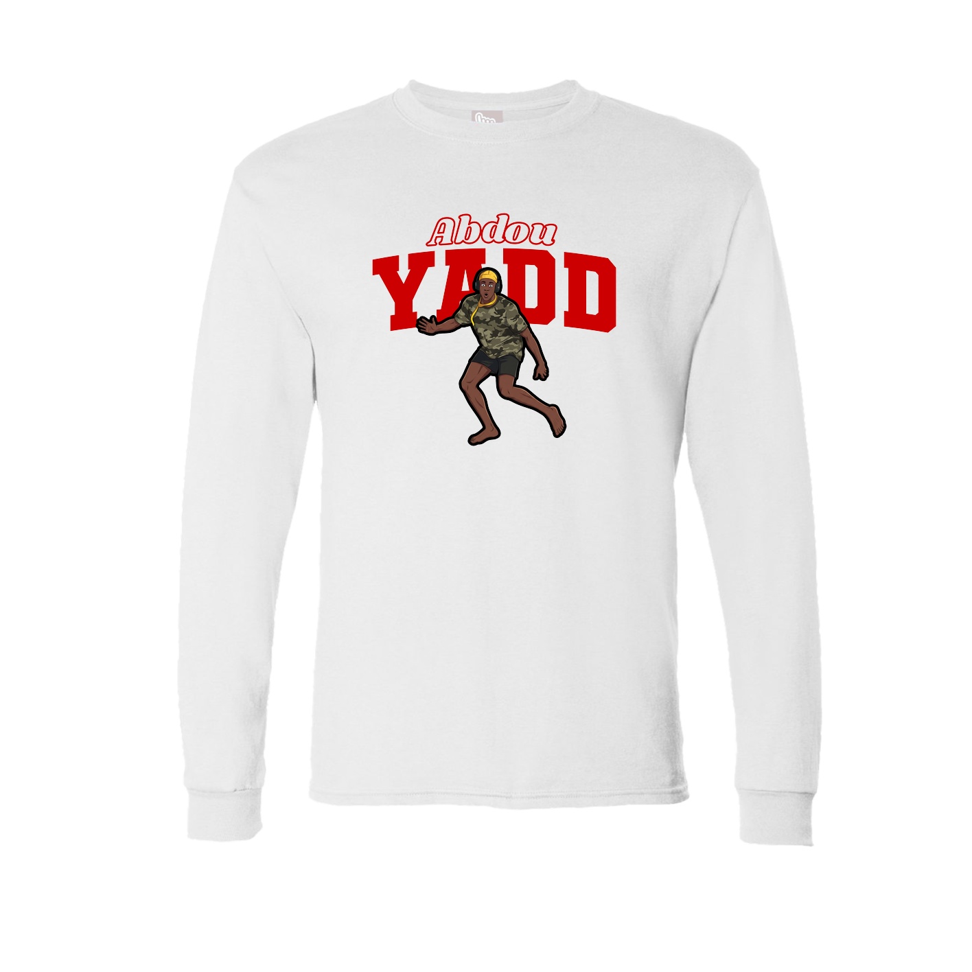 Long Sleeve Tee — Name Arch in White