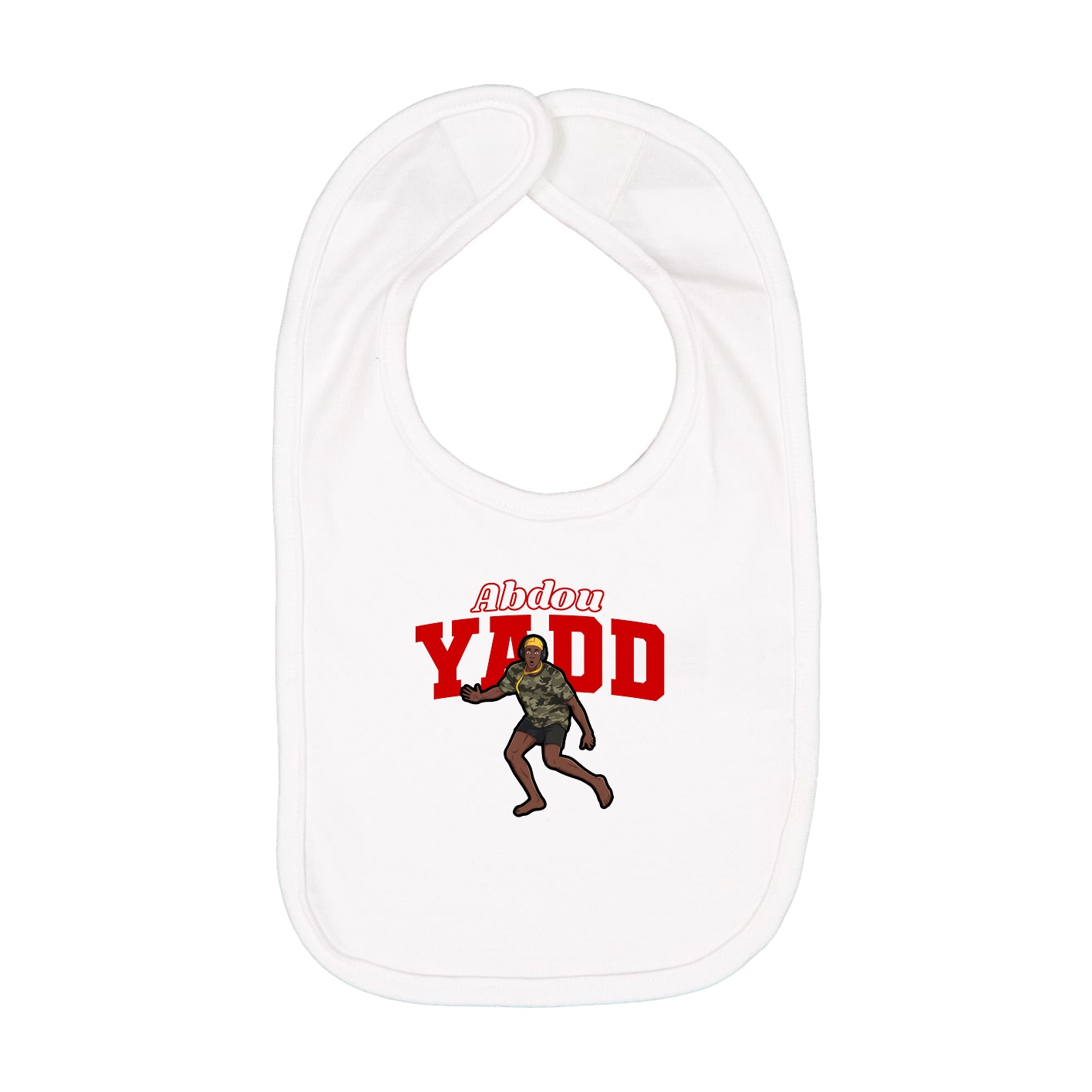 Infant Bib — Name Arch in White