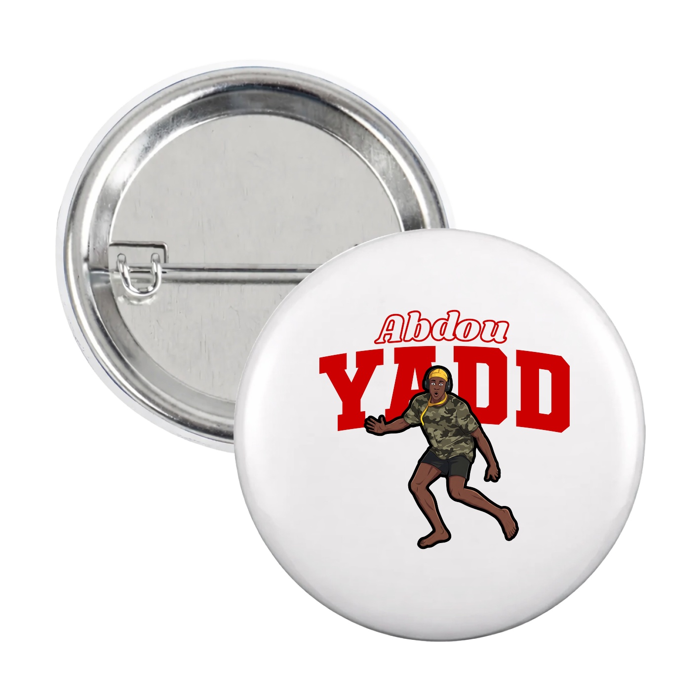 Game Day Button — Name Arch in White
