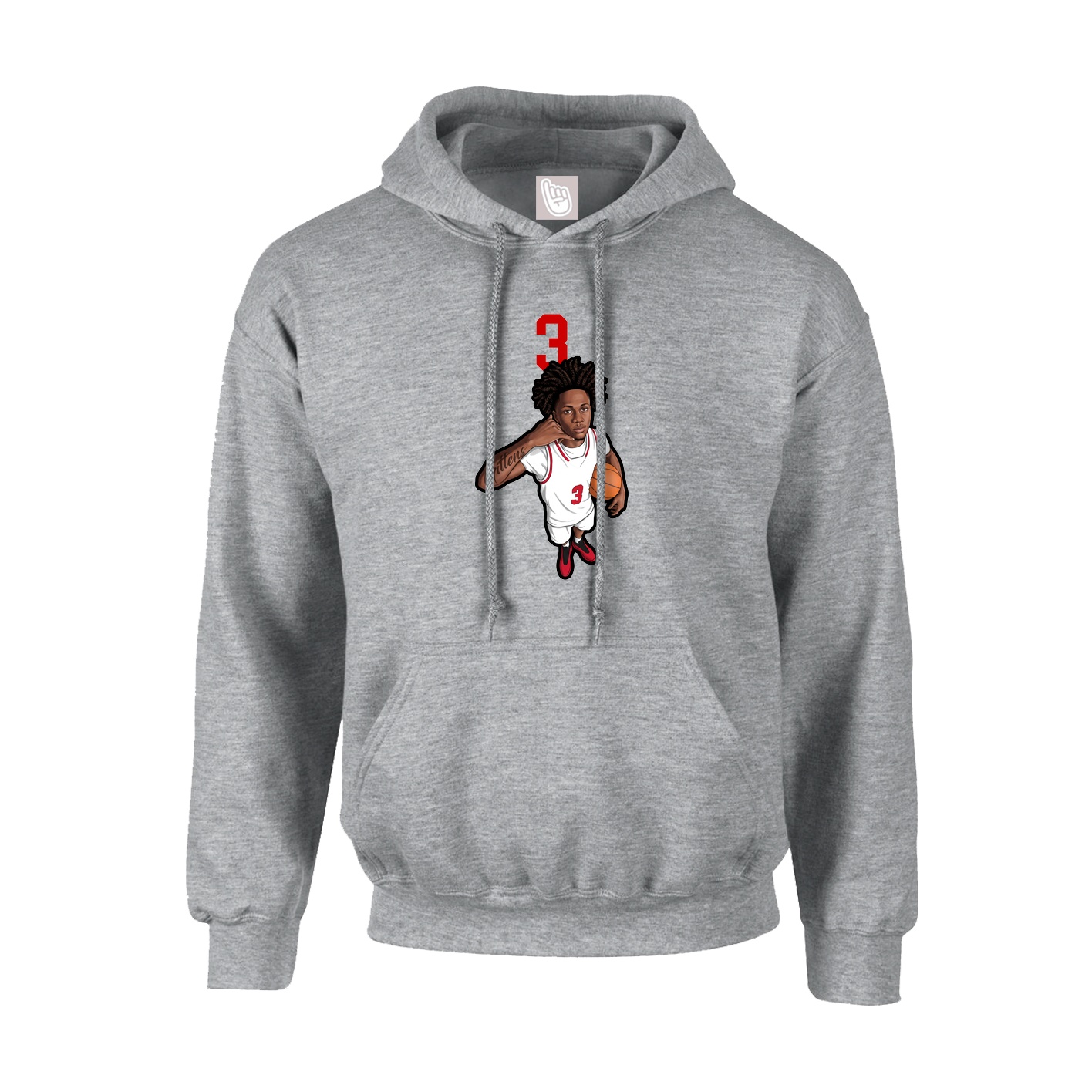 Hoodie — Number Top in Grey